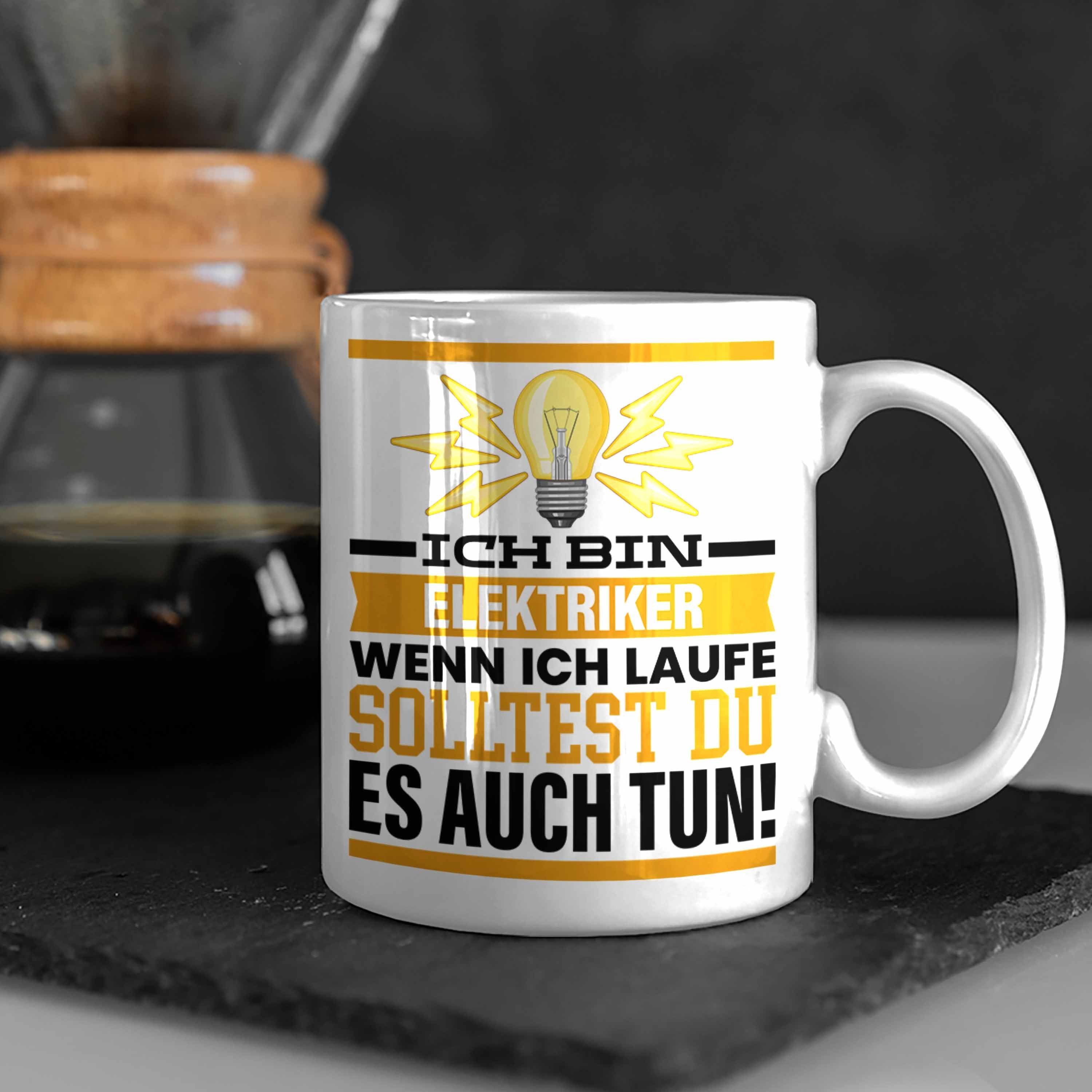 Ich Renne Elektriker Geschenk Geschenkidee Trendation So Männer Tasse Weiss Tasse Spruch Wenn