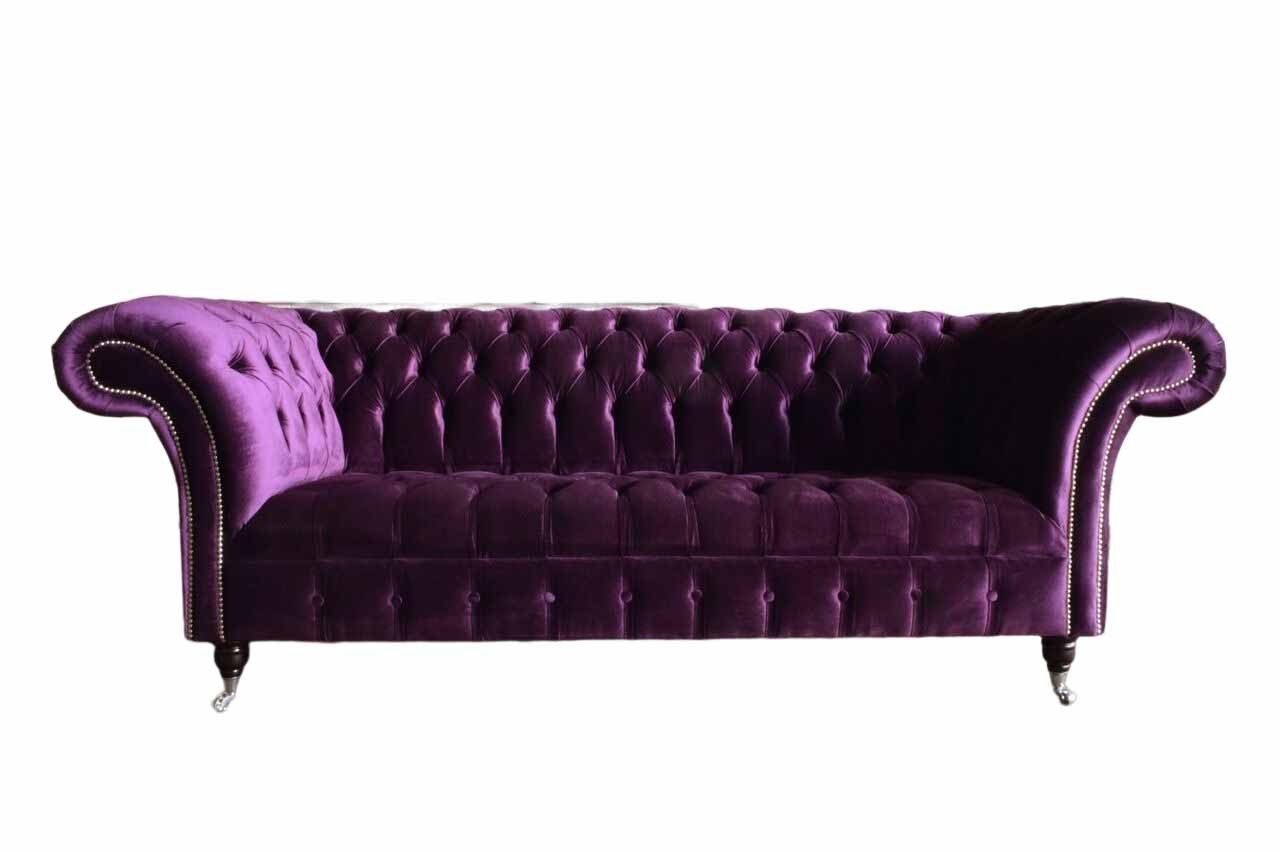 Xlmoebel Chesterfield-Sofa 3-Sitzer Design Sofa aus Stoff im Luxus-Look, 1 Teile, Made in Europa