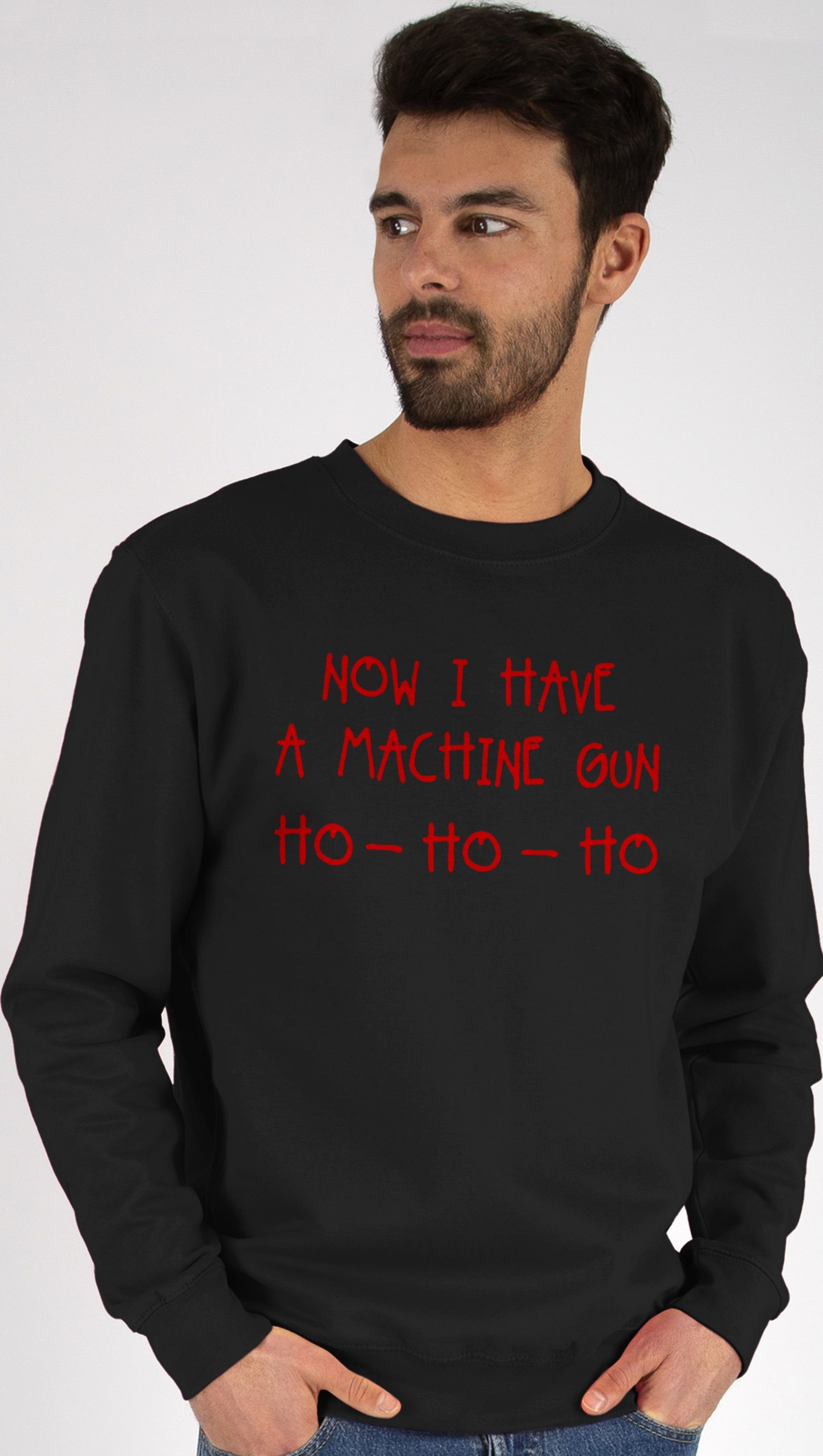 Shirtracer Sweatshirt Ho Ho Ho Now I Have a Machine Gun (1-tlg) Weihachten Kleidung