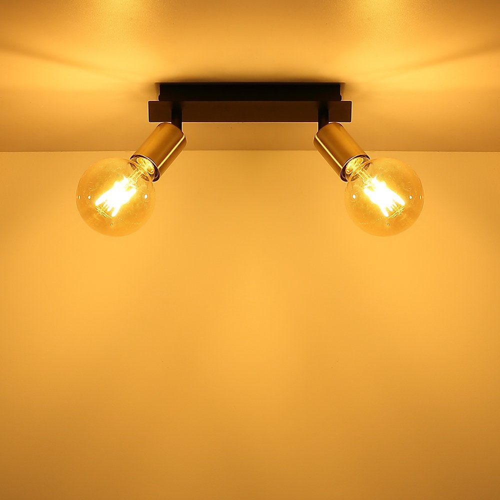Globo LED Deckenstrahler Spotlampe Deckenspot, inklusive, schwarz Leuchtmittel nicht beweglich Wandleuchte Wohnzimmerlampe