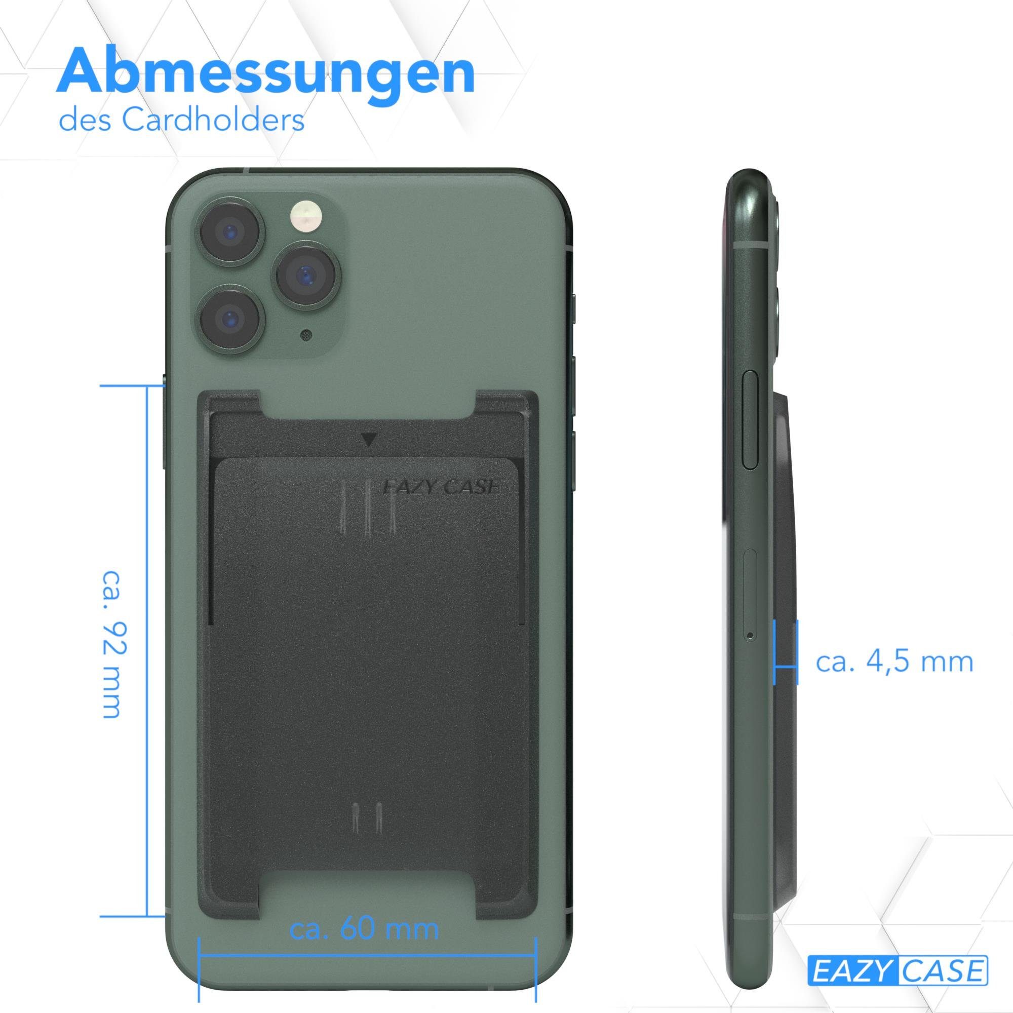 EAZY CASE Smartphone-Hülle Smartphone Cardholder, Kartenfach selbstklebend Kartenhalter Kartenetui durchsichtig Schwarz
