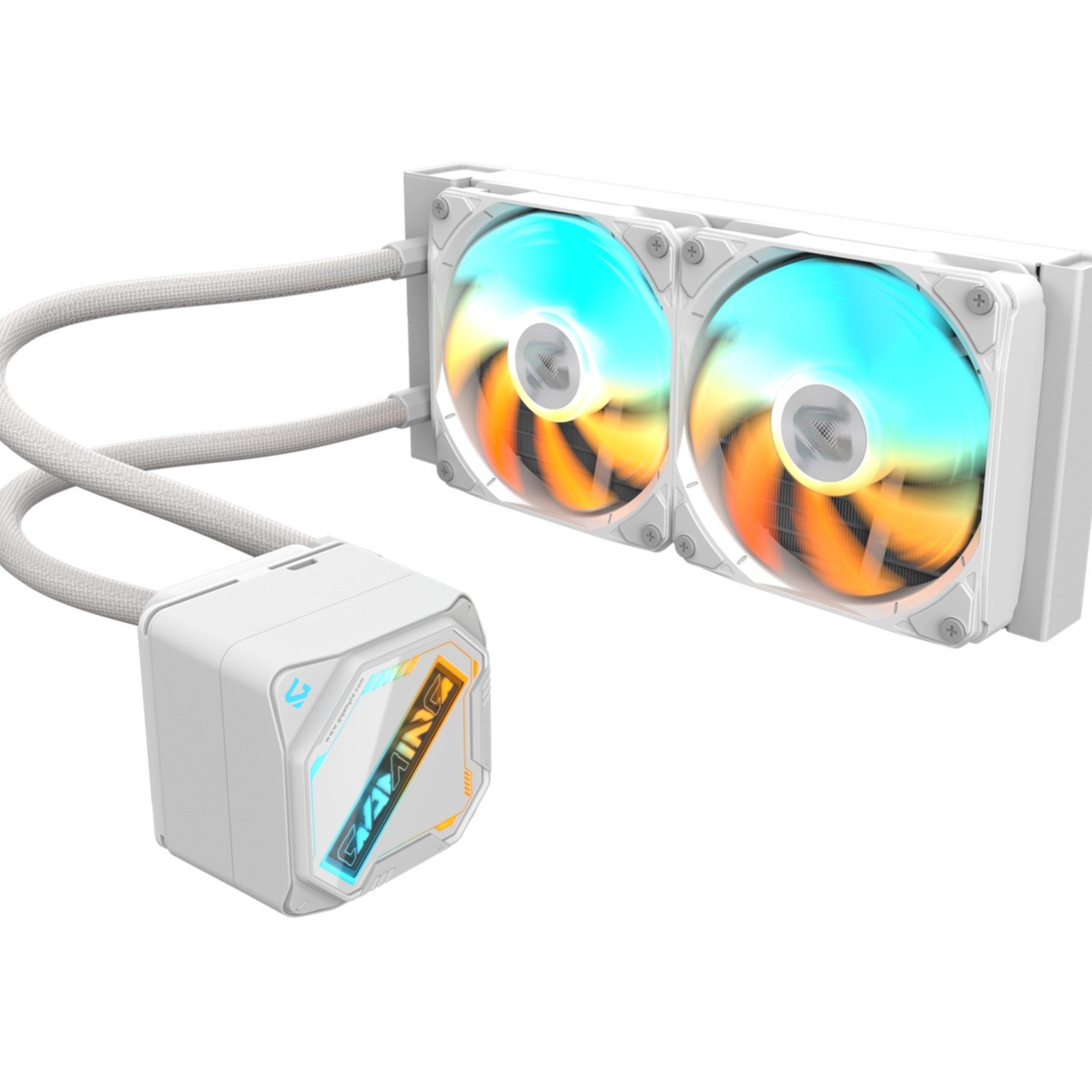 Gigabyte CPU Kühler GAMING 240 ICE Flüssigkeitskühler für CPU - 2x120mm ARGB-Lüfter, Schie