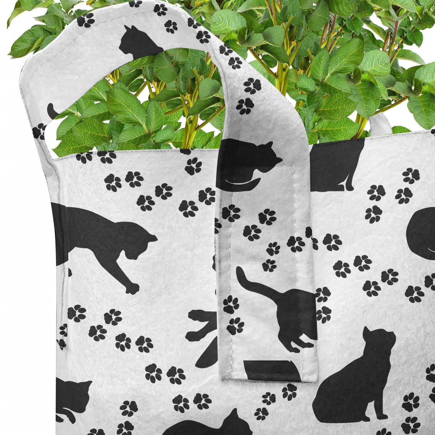 Abakuhaus Pflanzkübel hochleistungsfähig Stofftöpfe Kätzchen Katze Pflanzen, Abdrücke mit Paws für Griffen