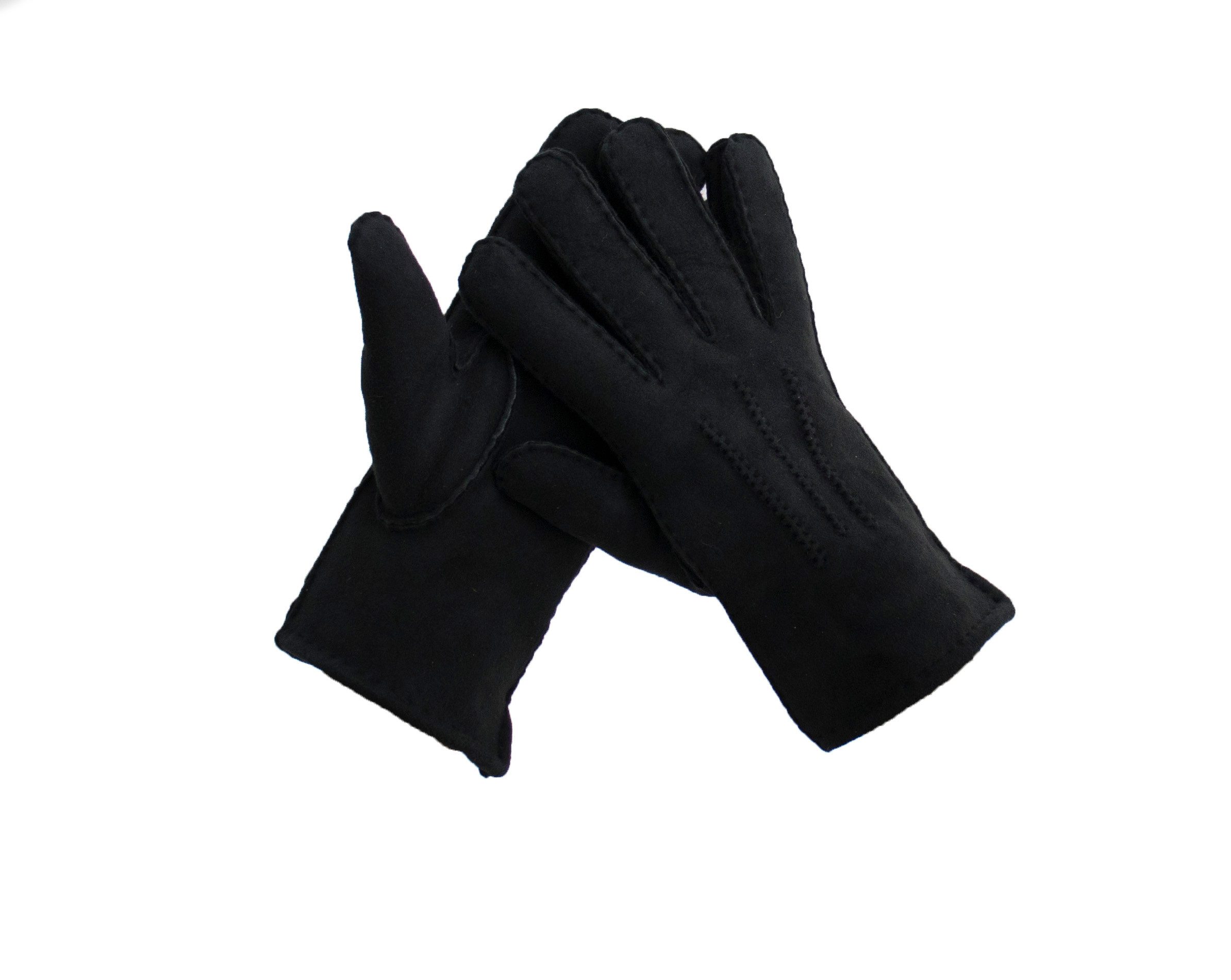 Reissner Lammfelle Lederhandschuhe Перчатки echtes Merino Lammfell Obermaterial Veloursleder Schwarz M (1-St)