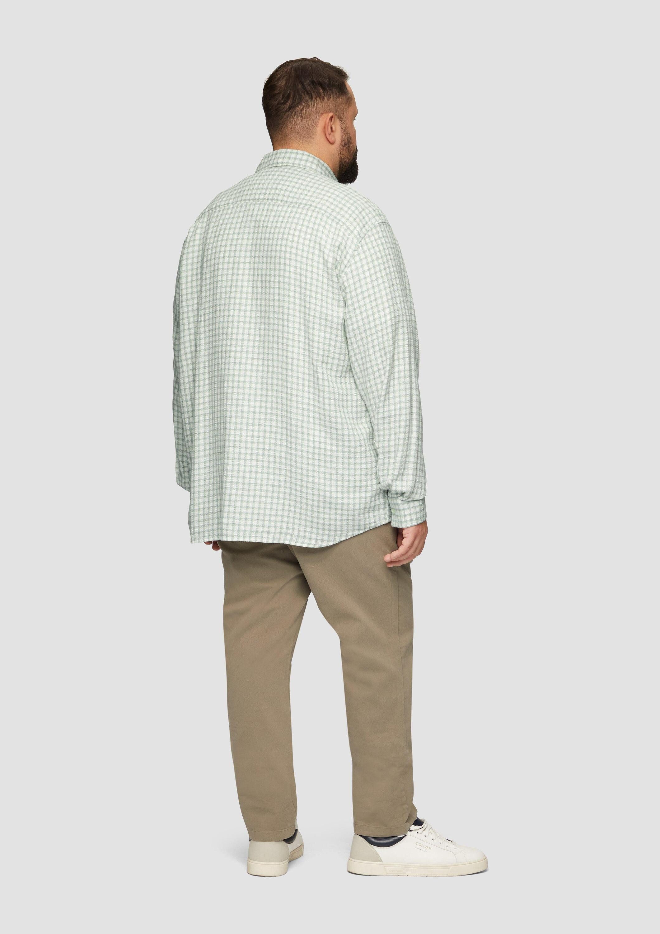 s.Oliver Langarmhemd Hemd Regular Fit: Strukturiertes Baumwollhemd mit Button-Down-Kragen