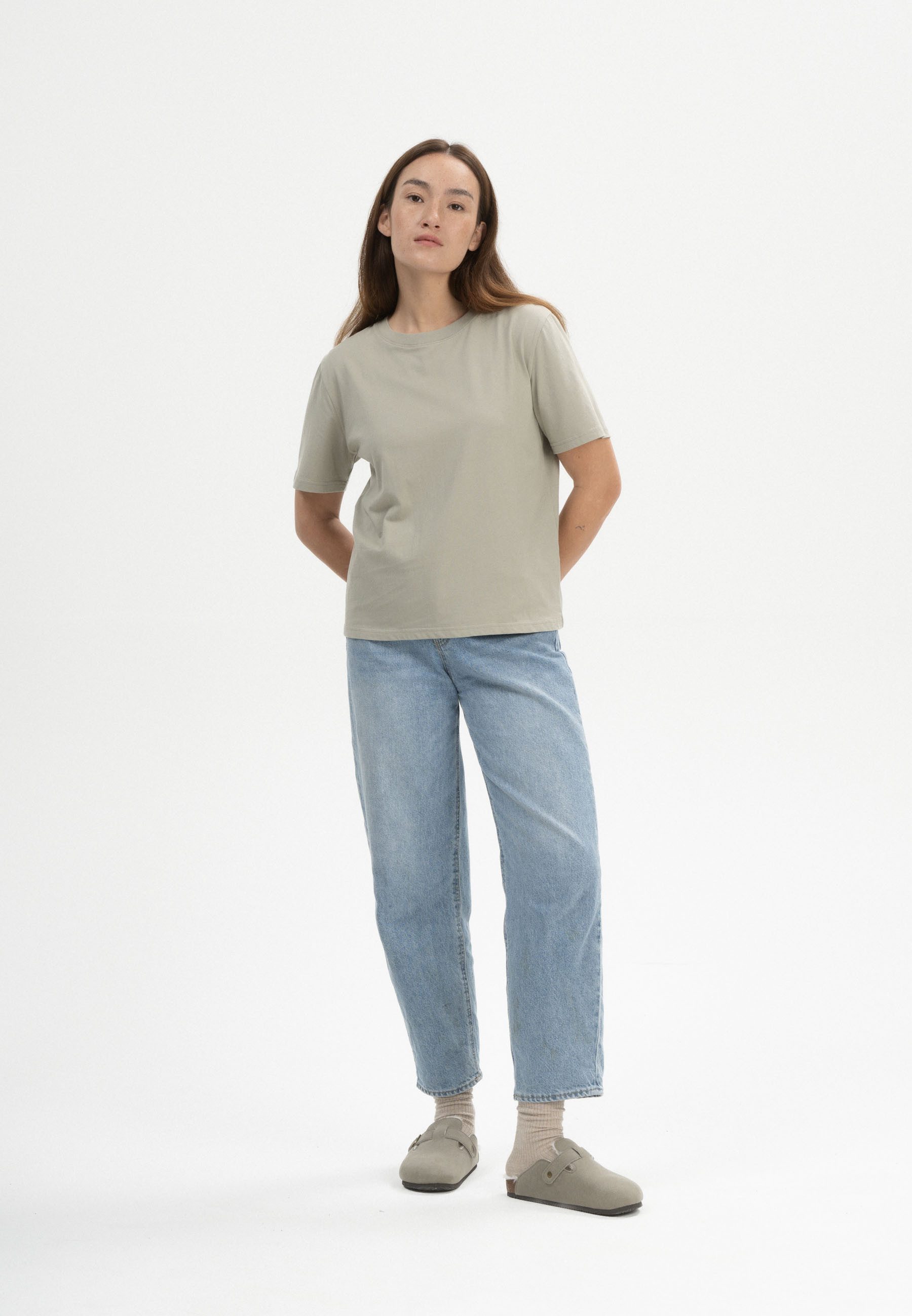 MELA Kurzarmshirt T-Shirt Style TANIKA Gerippter Kragen