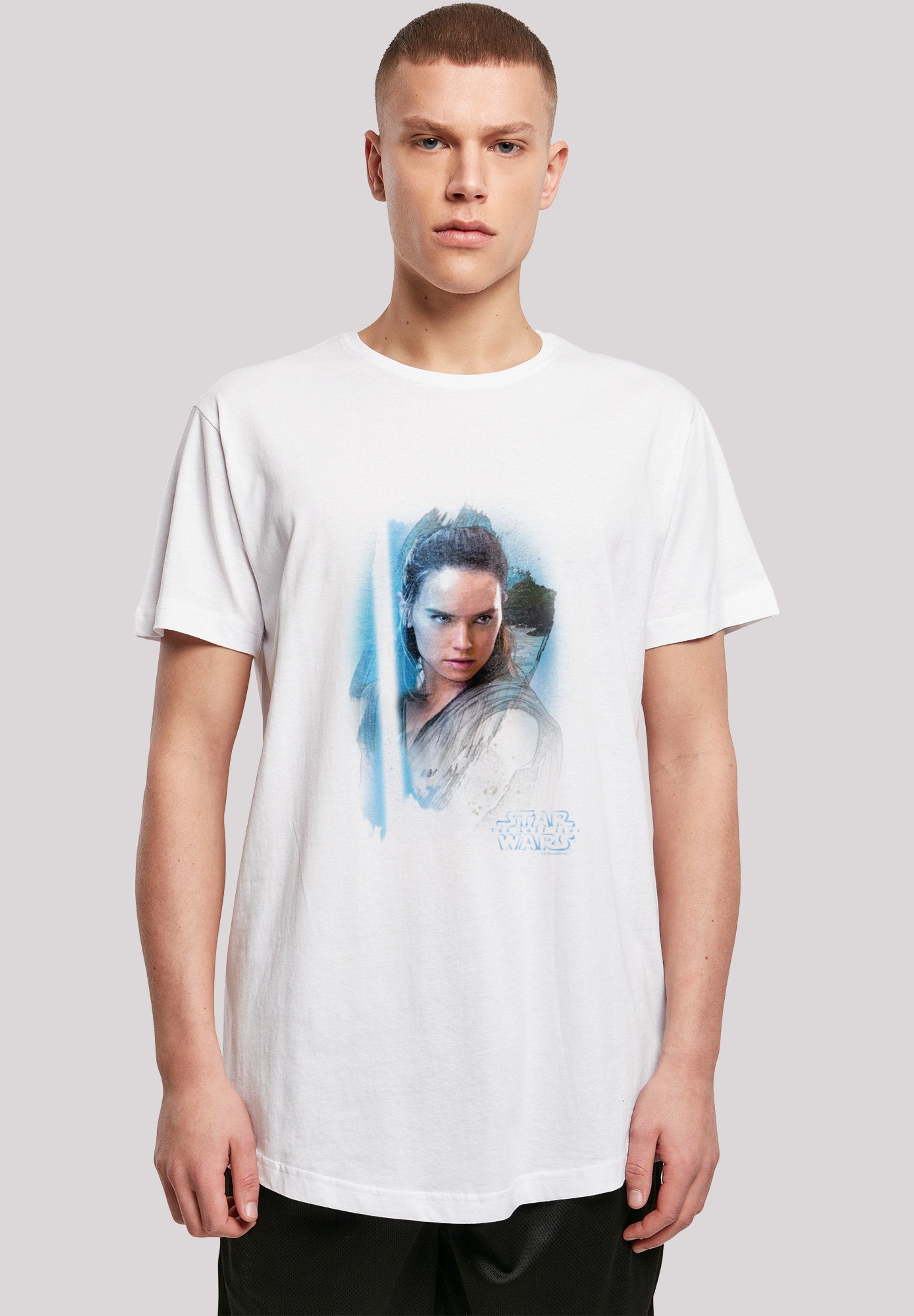 F4NT4STIC T-Shirt 'Star Wars Last Jedi Rey Brushed' Print weiß