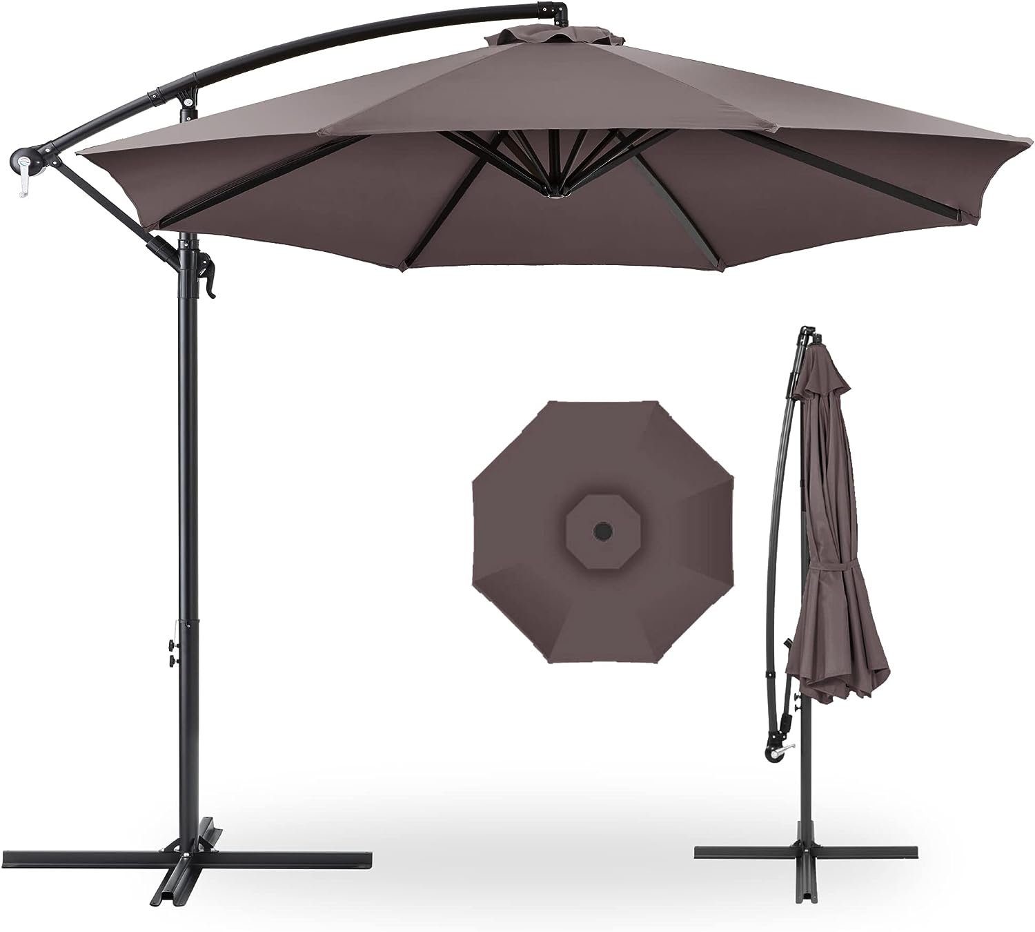 Ampelschirm Wetterstein® Sonnenschirm Ø 3m Ampelschirm Gartenschirm Balkon Alu