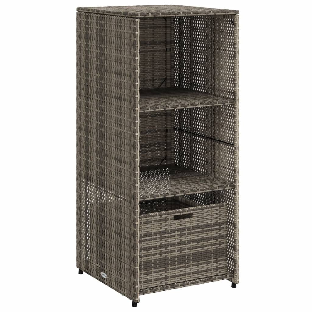 vidaXL Gartenbox, Gartenschrank Grau 50x55x115 cm Poly Rattan