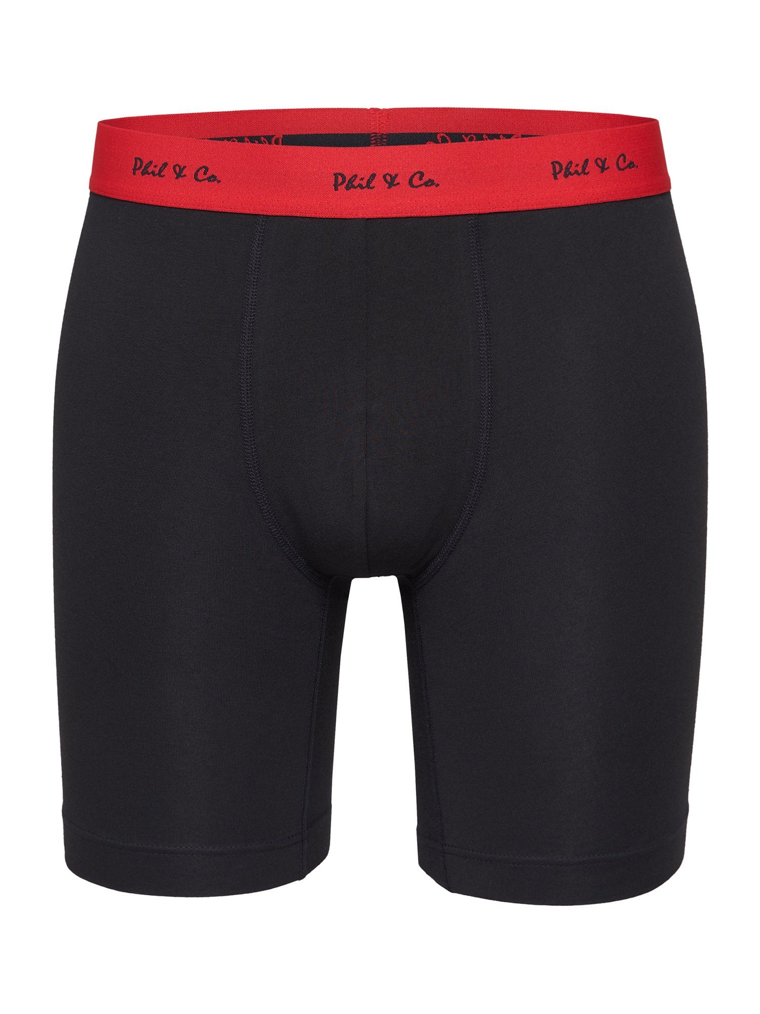 Langer Jersey (3-St) Co. Unterhose Long Phil Boxer-Brief & all-black Retro-Shorts Boxer Boxer