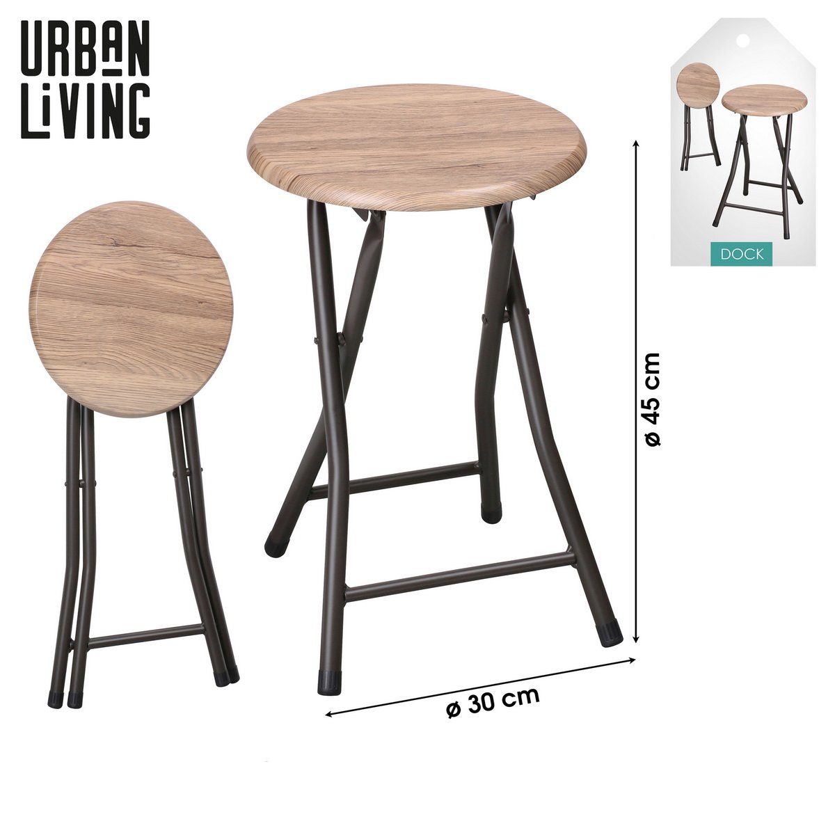 Urban Living Hocker Falthocker Faltstuhl Küchenhocker Hocker, Sitzhocker, 3 günstig online kaufen
