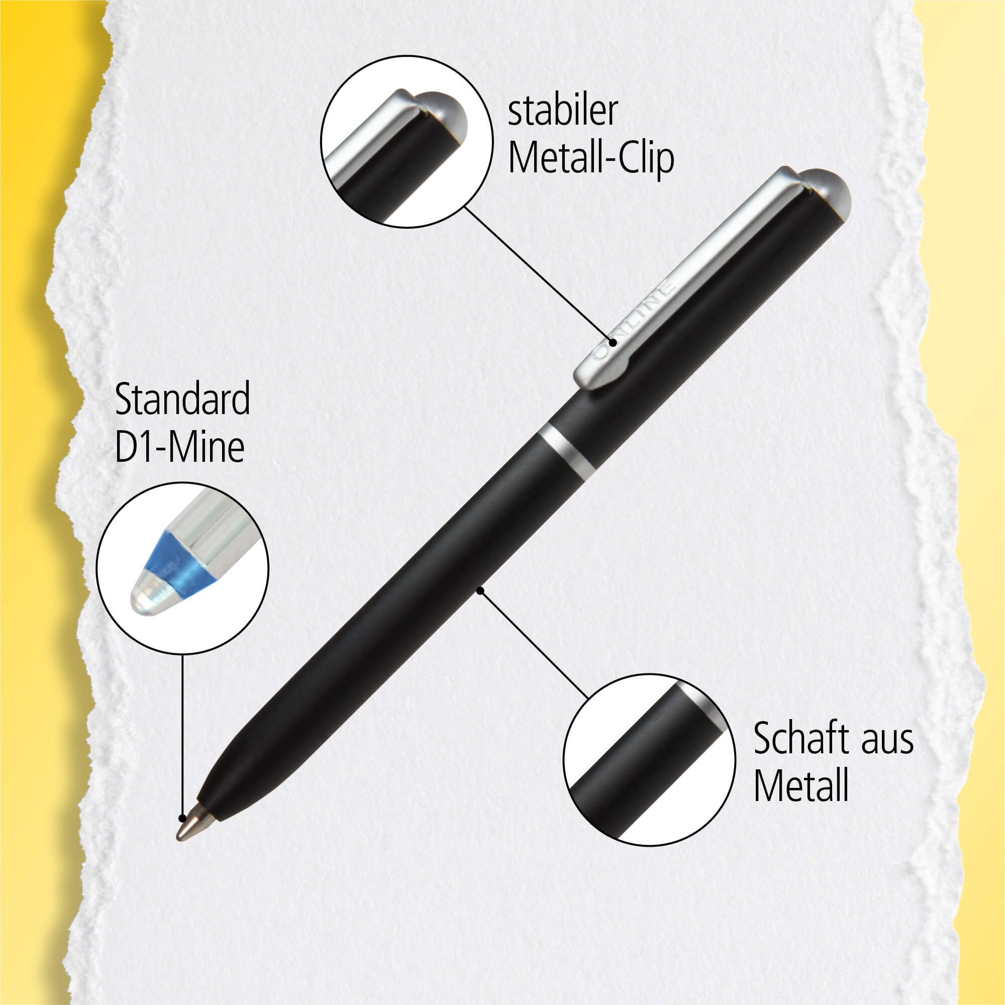 Online Pen Kugelschreiber Mini Portemonnaie Drehkugelschreiber, inkl. Standard D1-Qualitätsmine, blauschreibend – Bild 4 von 5