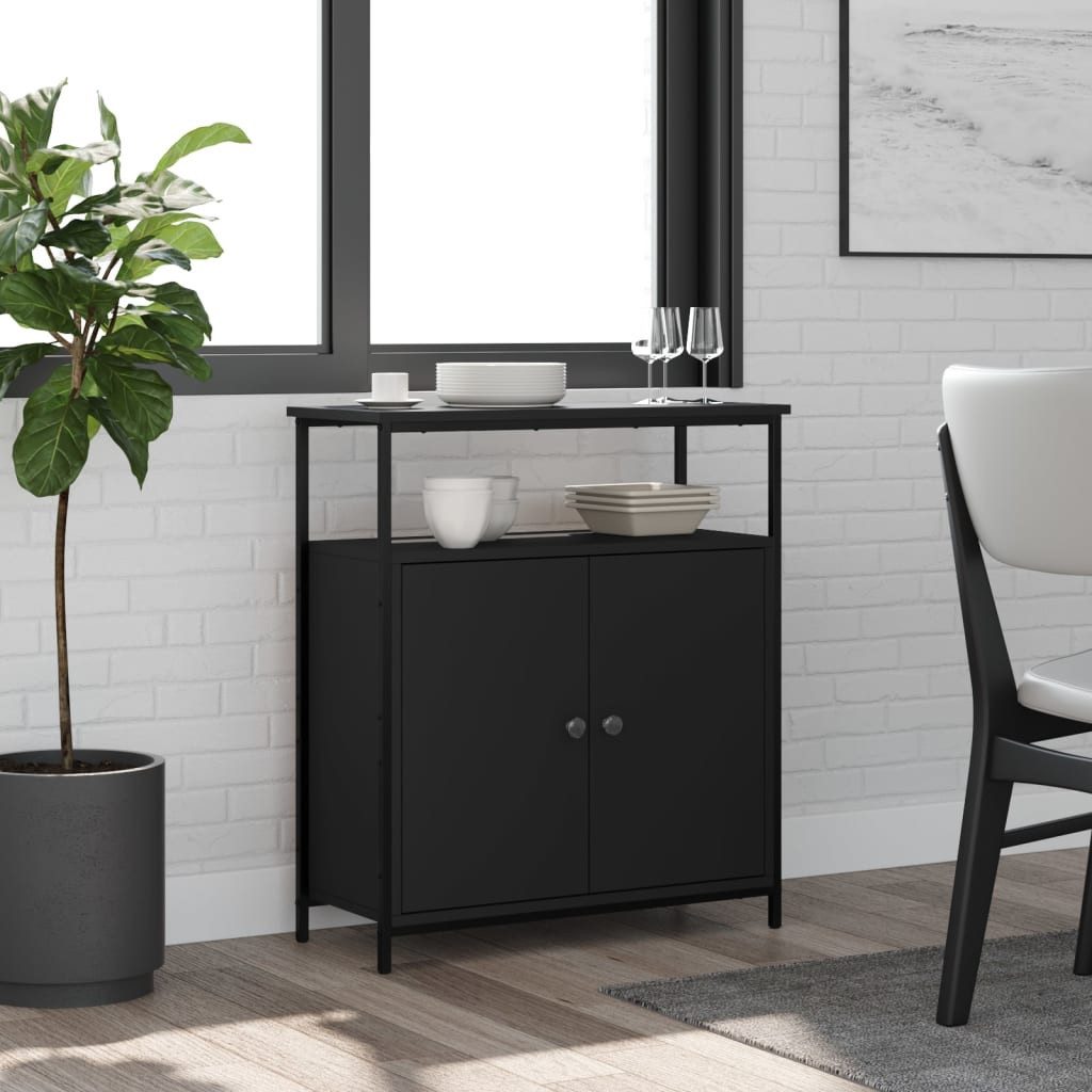 vidaXL Sideboard, Kommode Schwarz 70x30x80 cm günstig online kaufen