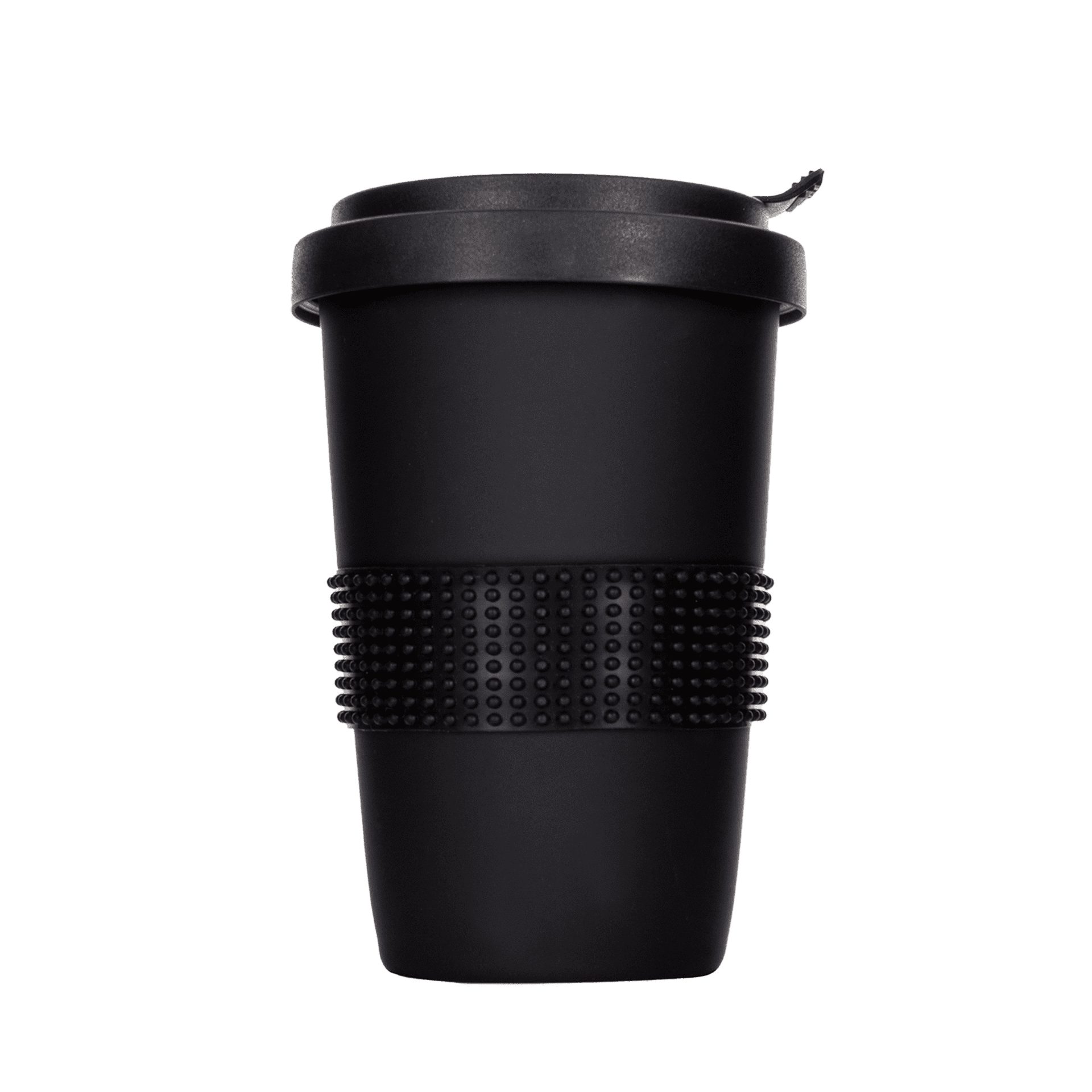 auslaufsicher, spülmaschinengeeignet, Manufaktur Deckel, Black, matt klimaneutral Kaffeebecher 400 Porzellan, Coffee-to-go-Becher ml, 100% Diamond + Mahlwerck