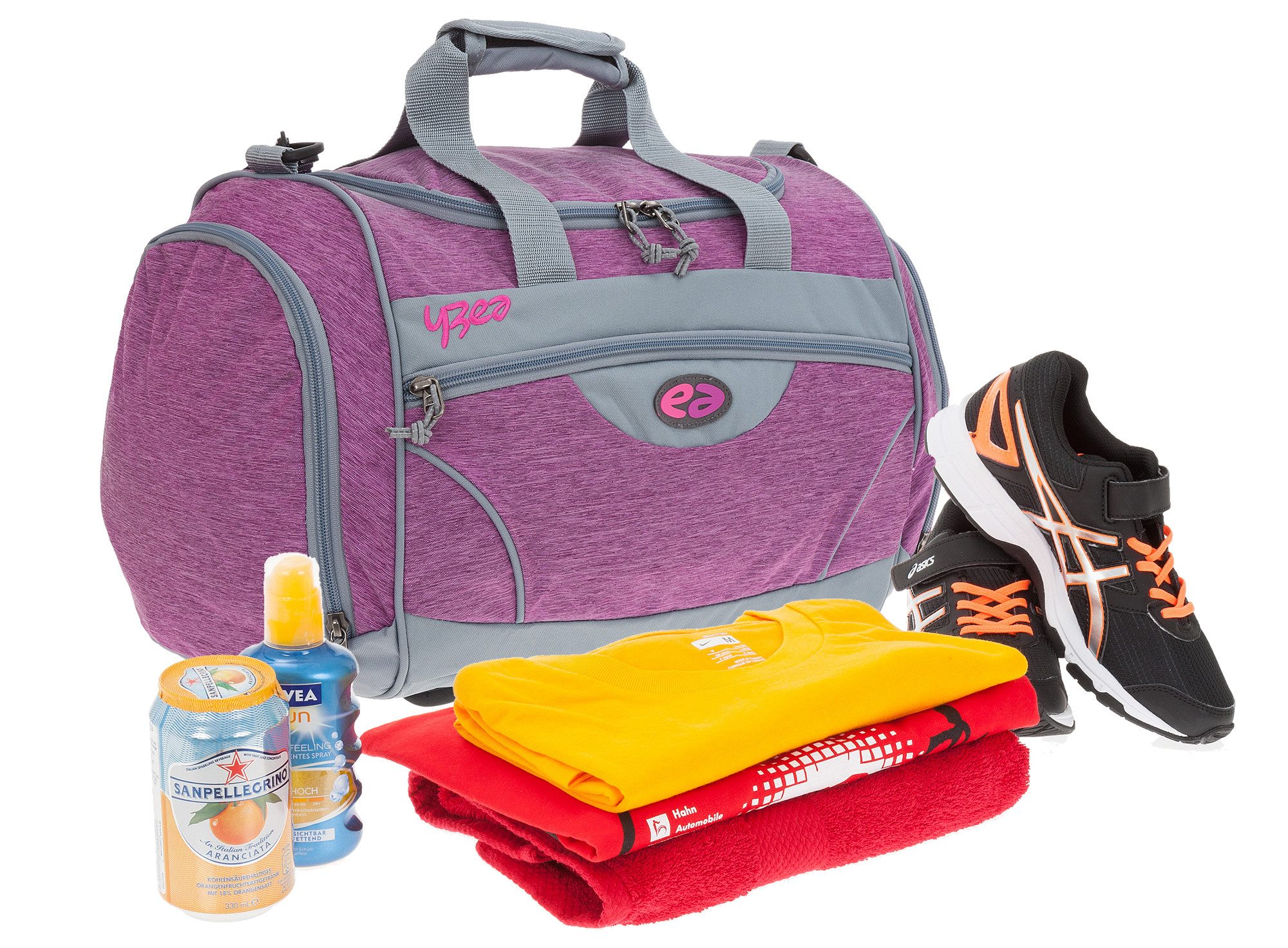 yzea® Sporttasche Jungen Mädchen Sports 52 cm 26 Liter mit Schuhfach, Naßfach, Freizeittasche Tasche Damen Herren Kinder + Trinkflasche