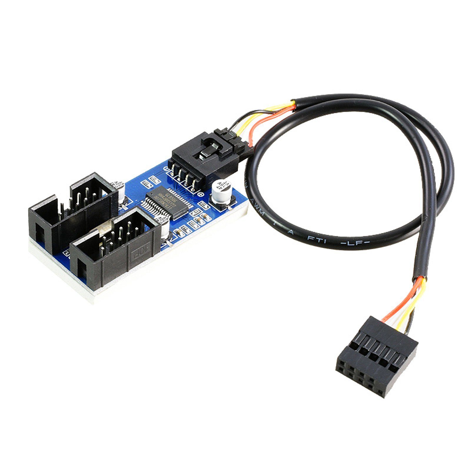 F71 USB 2.0 Hub Splitter 5Pin zu 2x 9Pin Erweiterung Header um 4 Ports USB-Adapter