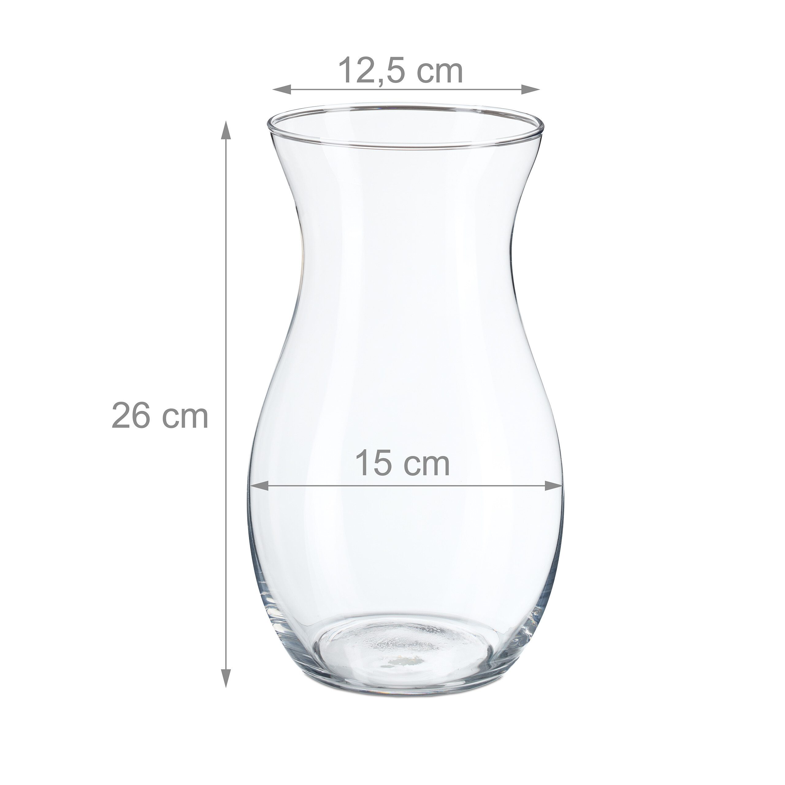 relaxdays Tischvase Blumenvase aus Glas