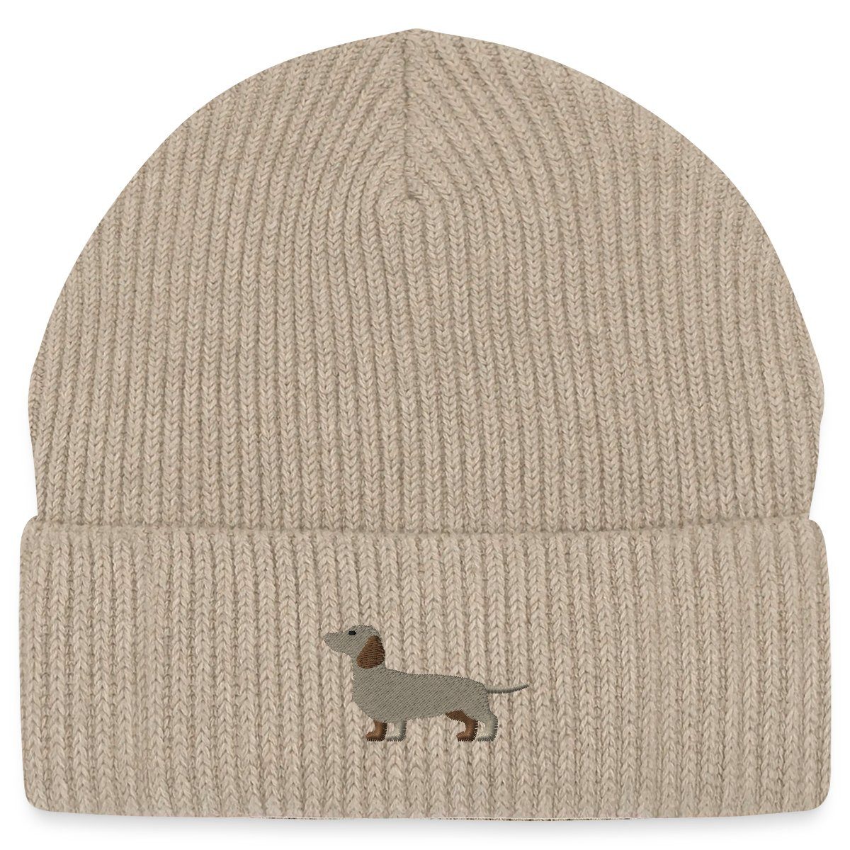 Spreadshirt Beanie Dackel Stickerei Bio Fisherman günstig online kaufen