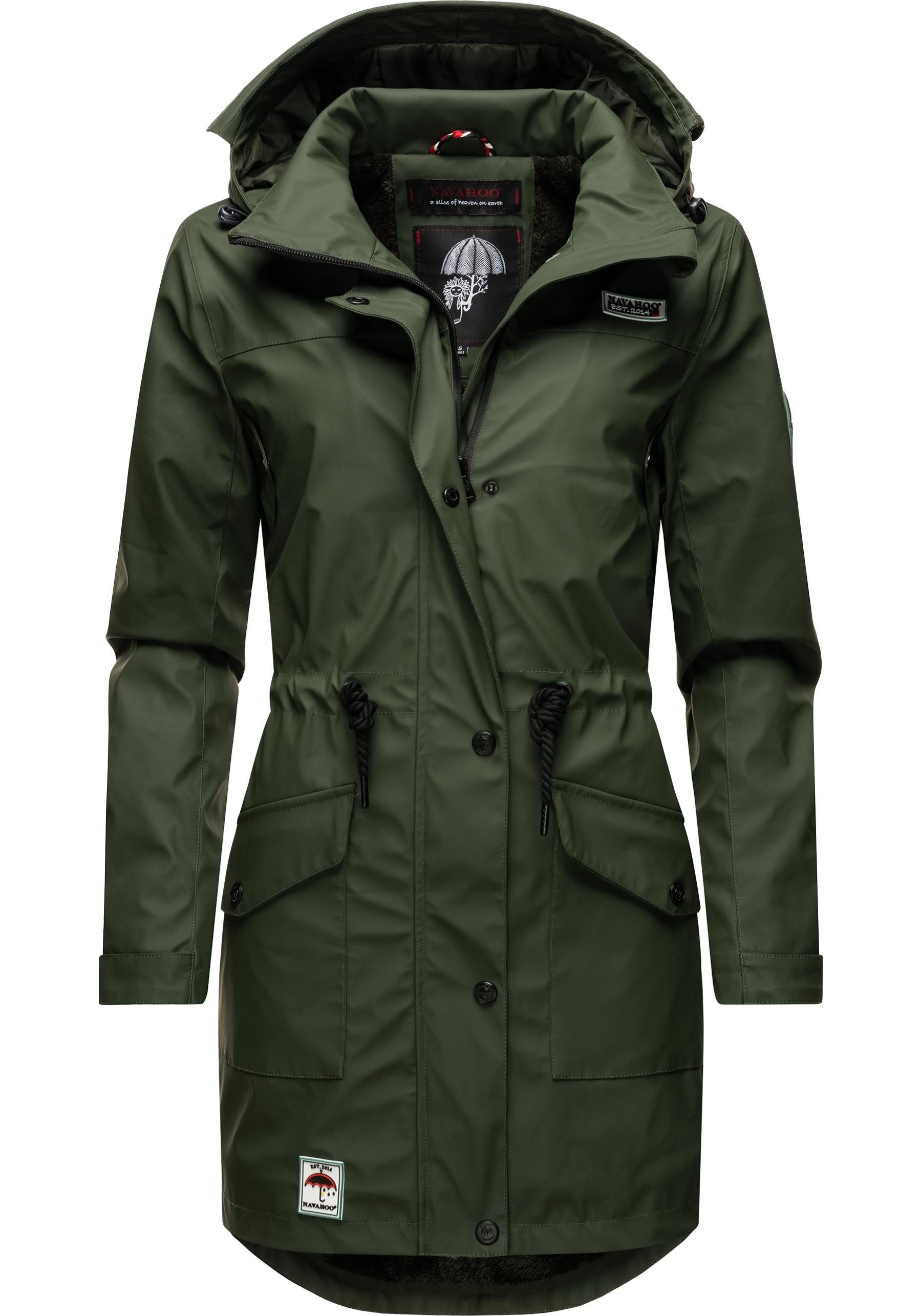 Navahoo Deike olivgrün Outdoorjacke modischer Damen Outdoor Regenmantel