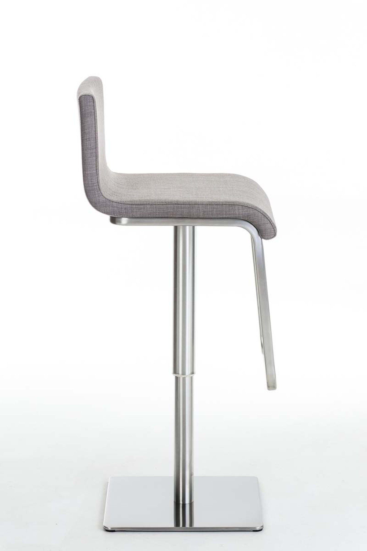 Hocker Fußstütze - - höhenverstellbar drehbar Sitzfläche: Küche), Grau 360° Theke & Lima - - Edelstahl (mit TPFLiving Barhocker Stoff für