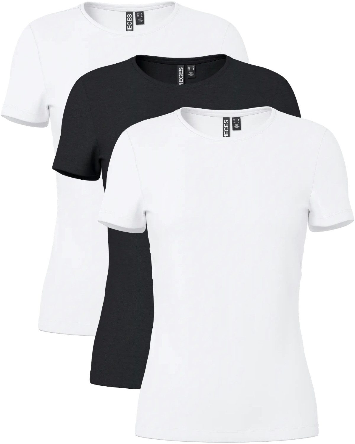 pieces T-Shirt Basic Rundhals T-Shirts im 3er Pack günstig online kaufen