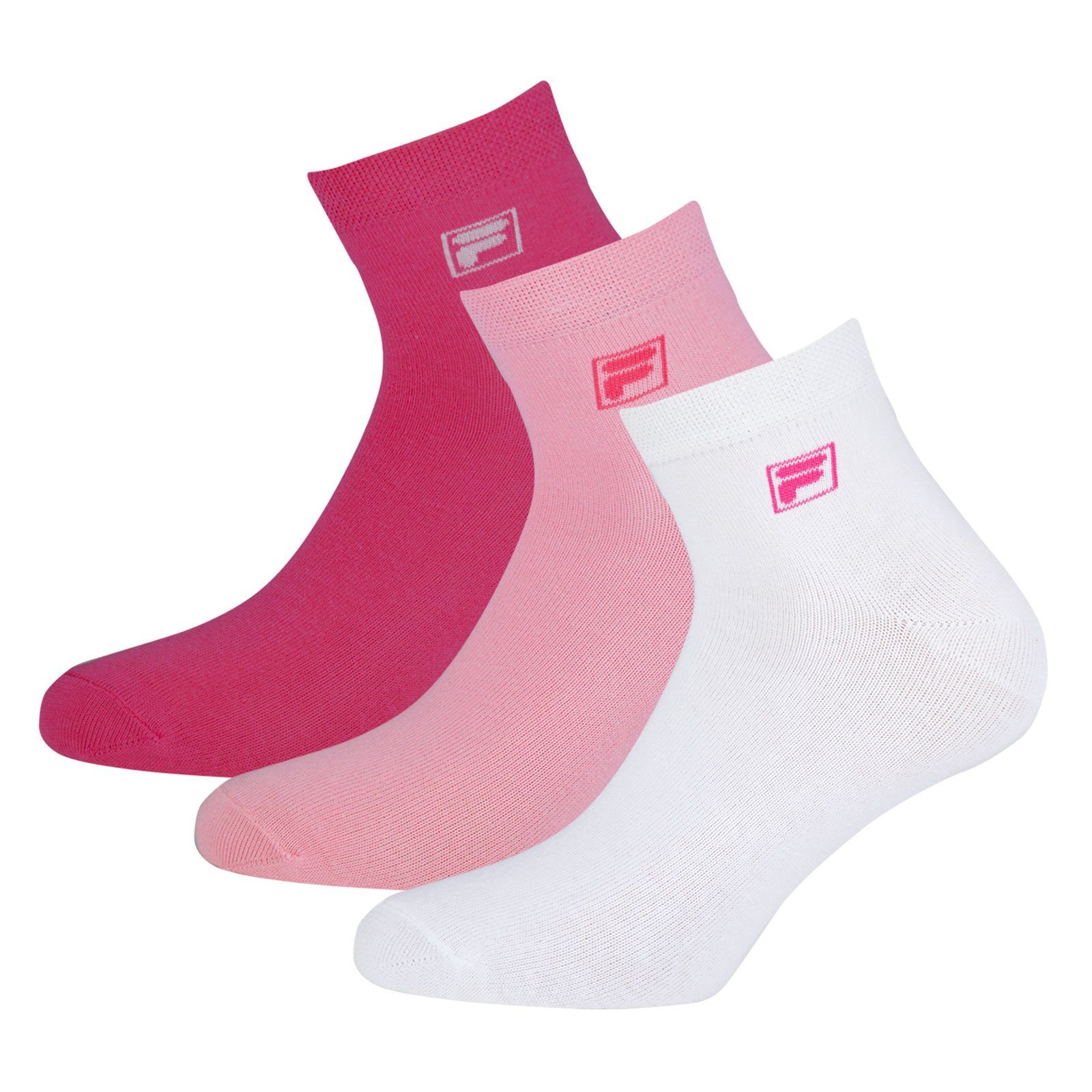 Fila Sportsocken Quarter panther mit pink (9-Paar) Piquebund 806 Socken elastischem