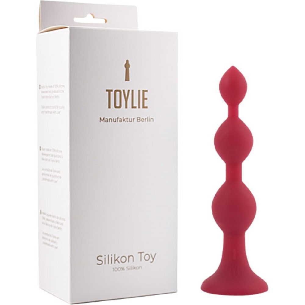 Toylie Analdildo Toylie mit «Bullet», Kugeln Bordeaux, Anal Dildo drei Silikon weicher Analdildo samtig