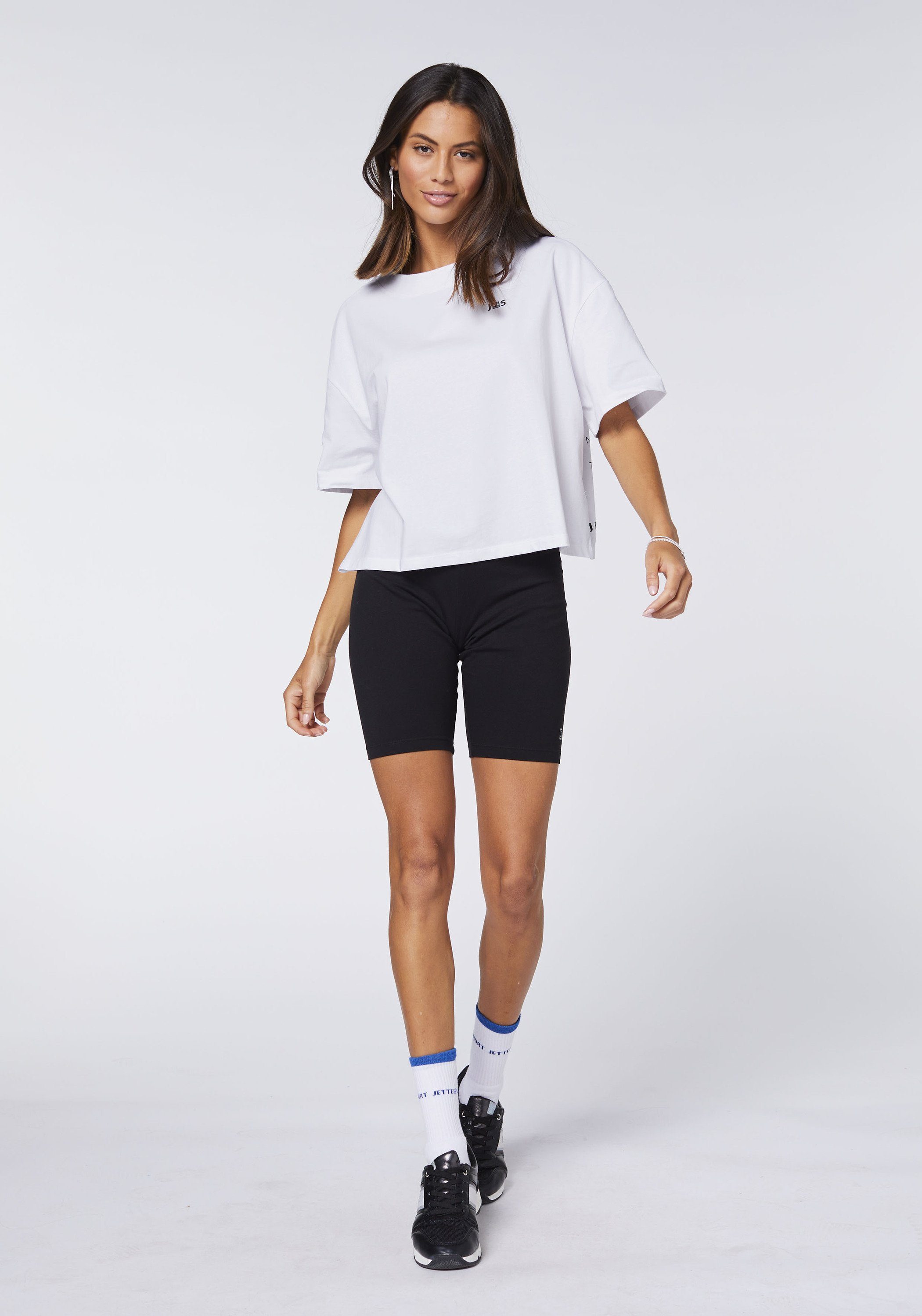 JETTE 11-0601 in SPORT White Bright Print-Shirt Länge cropped