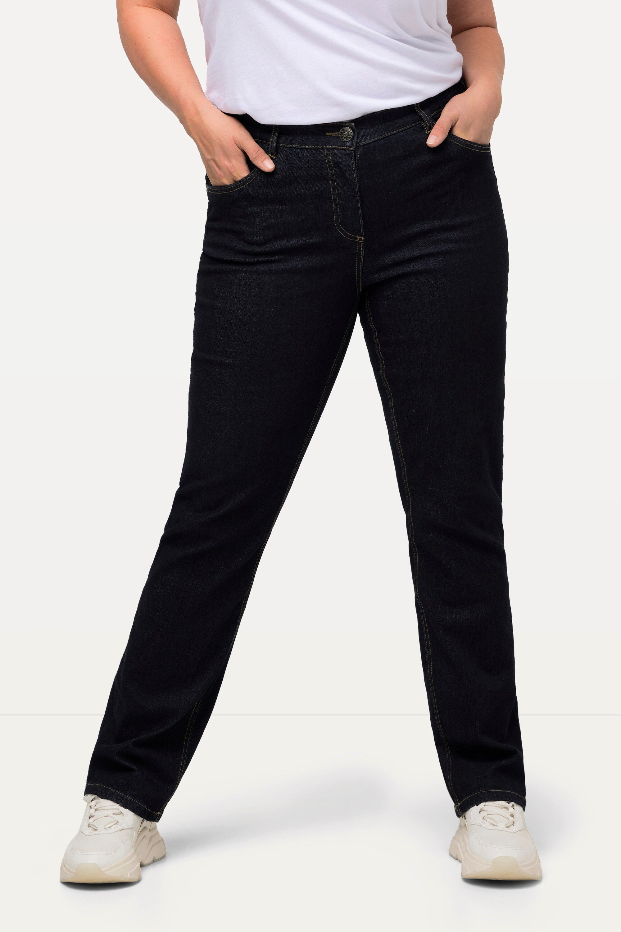 Ulla Popken Funktionshose Jeans Mandy gerade 5-Pocket-Form Komfortbund günstig online kaufen