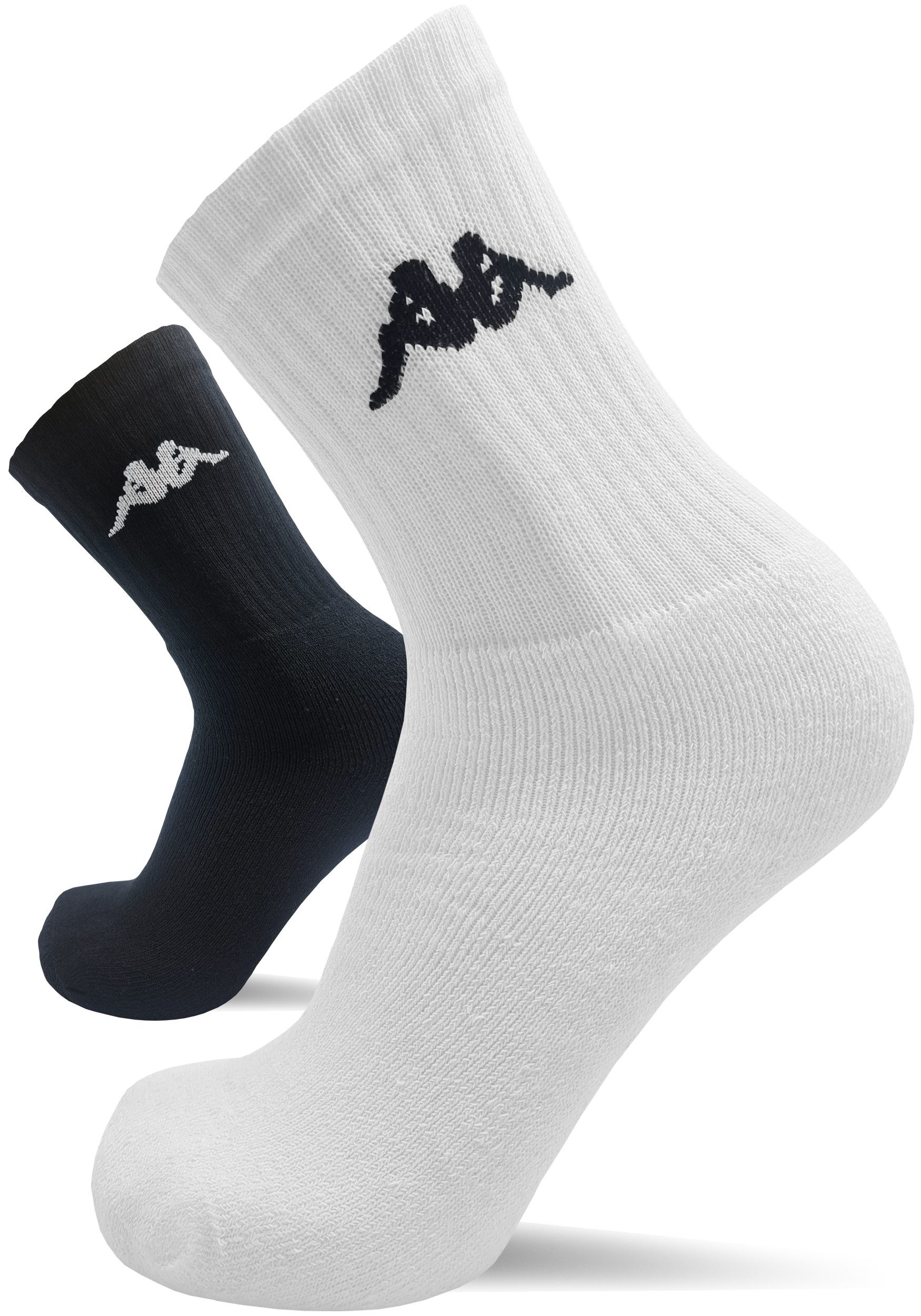 Kappa Tennissocken 6-24 Paar Sportsocken Schwarz Weiß Arbeitssocken Herren Damen (Tennis Sport Arbeit Socken, 24-Paar)