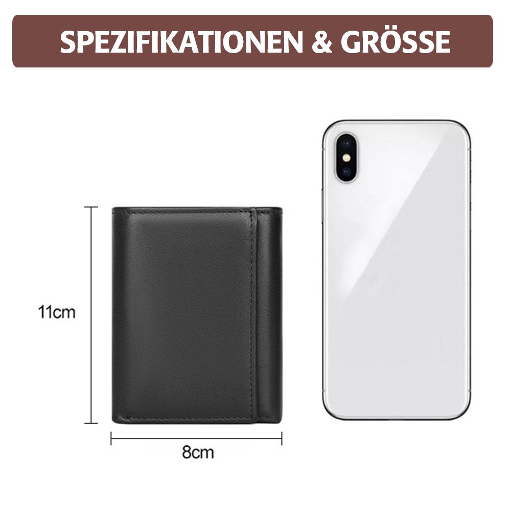 Keyura Geldbörse Leder Geldbörse,Herren Echtleder Portmonee,RFID Schutz,Querformat (Große Kapazität Echtleder RFID-Schutz Praktische für Männer, Münzbörse, Portemonnaie, Brieftasche, Wallet Portmonee), Leder Portmonee ist eine ideale Geschenkidee für Männer & Frauen