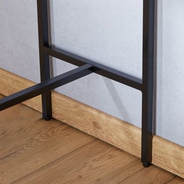 CARO-Möbel Säulen-Esstisch NELAS, Bartisch Industrial Stil aus Metall und MDFin Wildeiche mit 3 Ablagen
