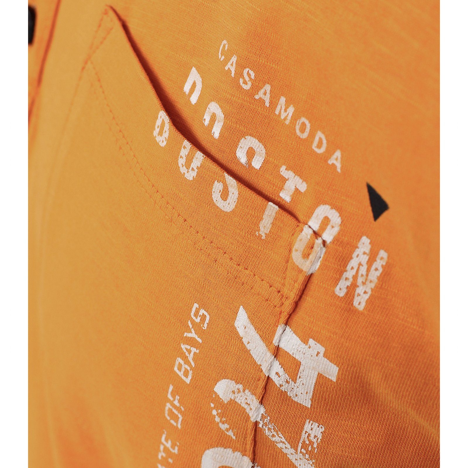 CASAMODA Herren Henley CasaModa orange Größen modisch Große Rundhalsshirt T-Shirt