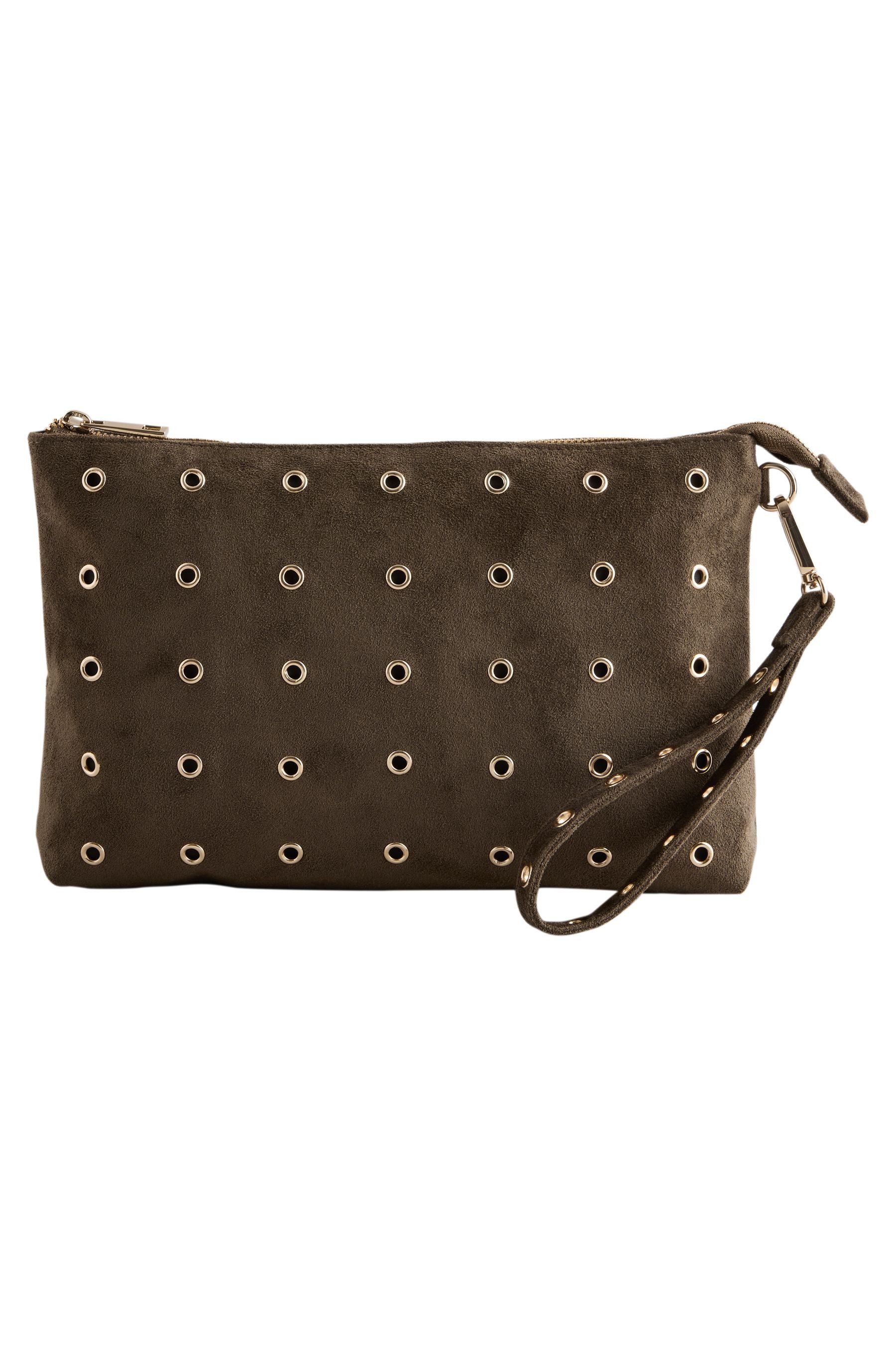 Next Clutch Beutel aus Velourskunstfell mit Nieten (1-tlg)