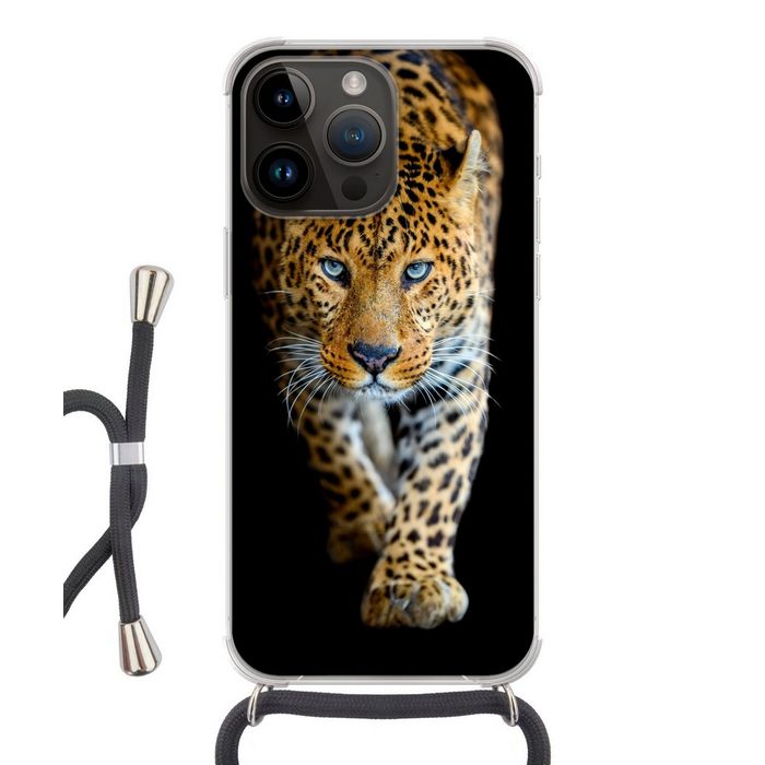 MuchoWow Handyhülle Leopard - Tiere - Porträt - Wildtiere - Schwarz Handyhülle Telefonhülle Apple iPhone 14 Pro
