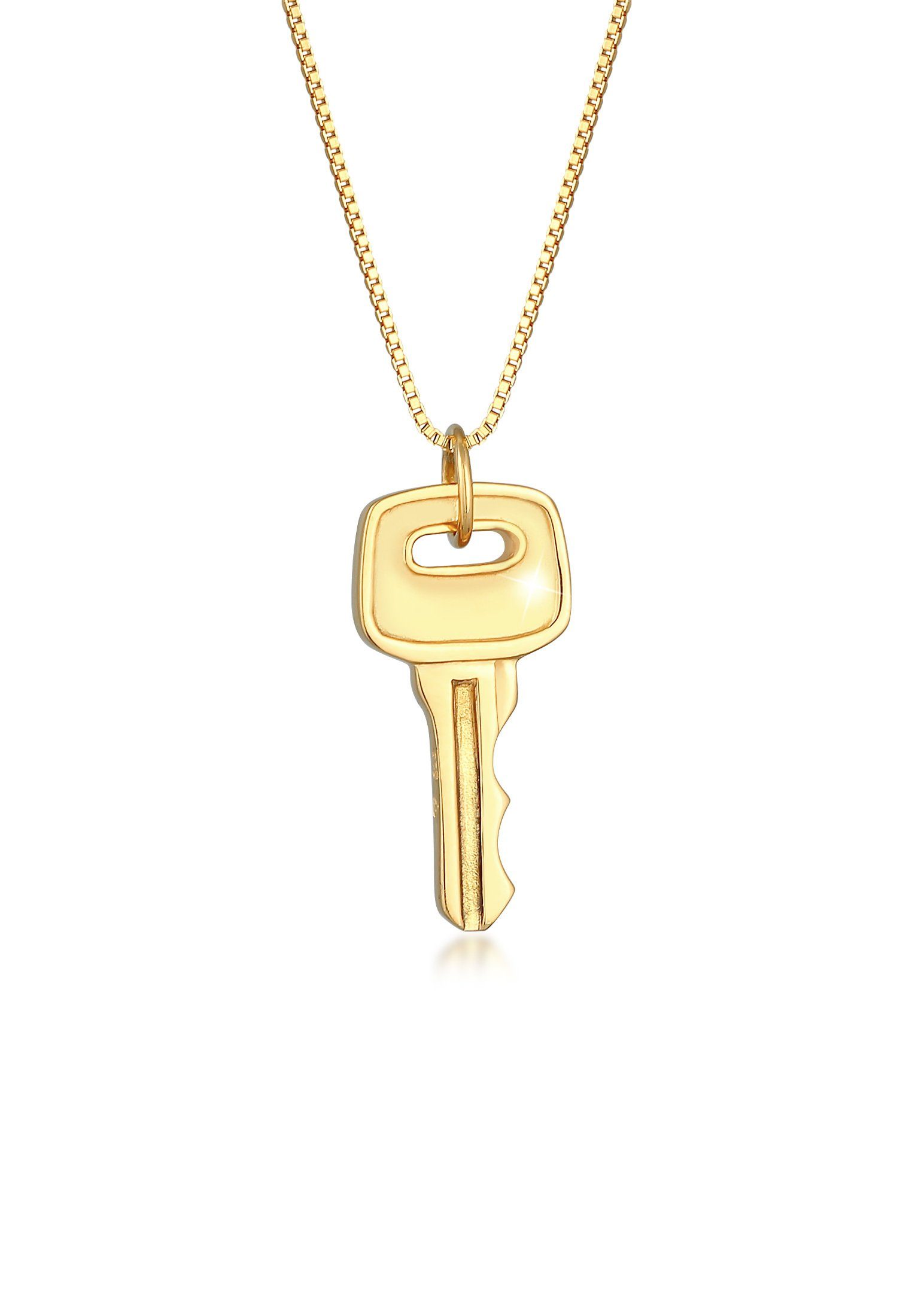 Key Gold mit Herren Kuzzoi Kette 925 Schlüssel Venezianer Anhänger Silber