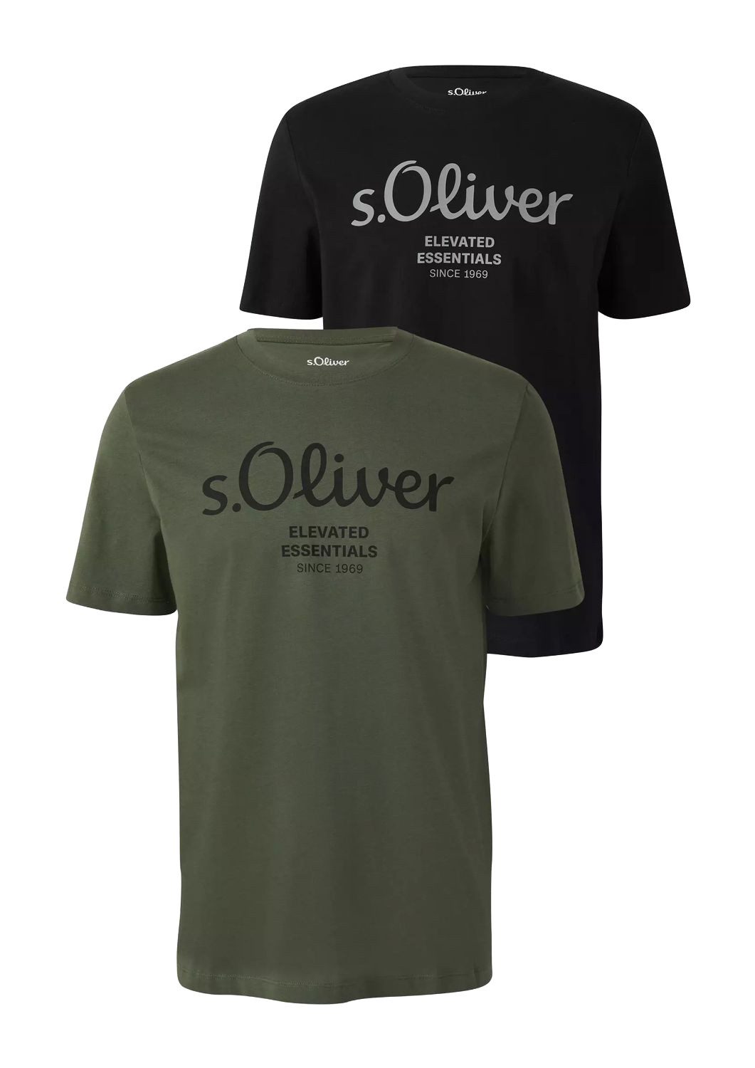 s.Oliver T-Shirt Casual (2-tlg) mit Rundhals-Ausschnitt, kurzarm, Logo-Aufd günstig online kaufen