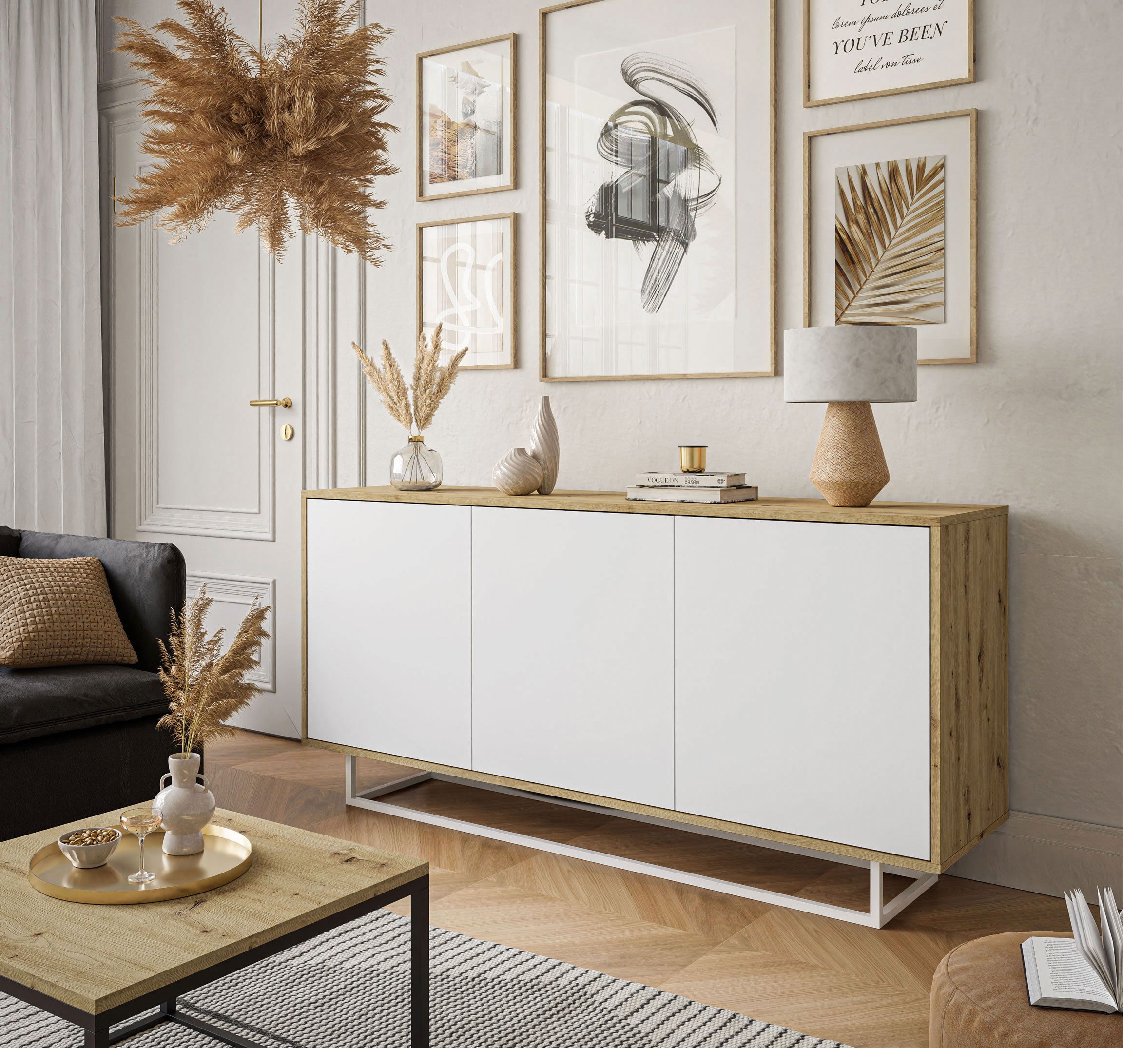 Lookway Kommode SANAYI LOFT mit Metallgestell, Breite: 156 cm