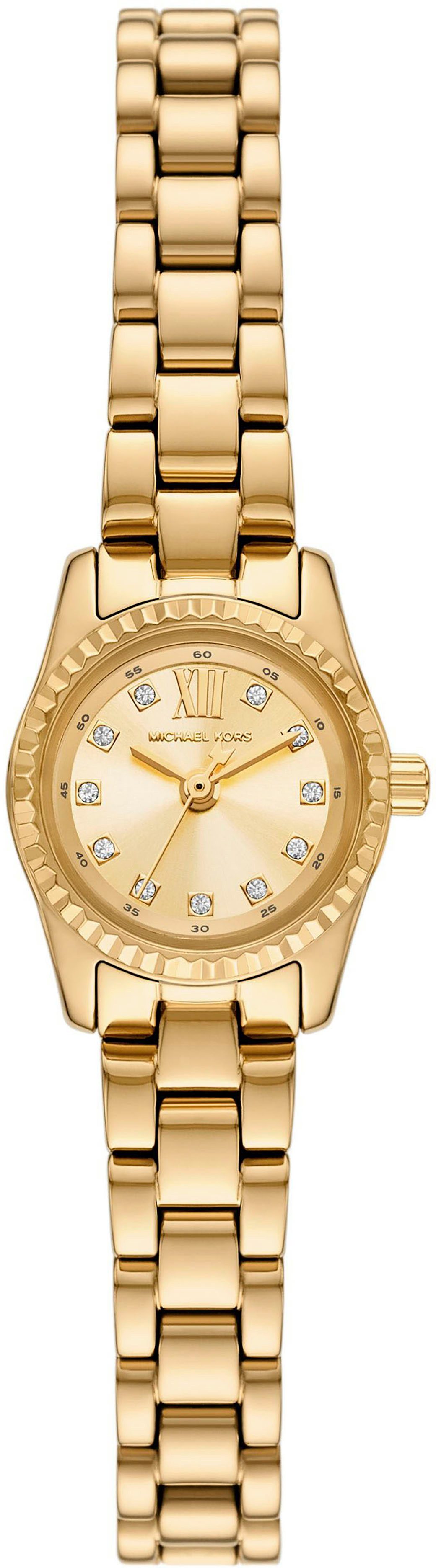 MICHAEL KORS Quarzuhr MICRO PETITE LEXINGTON MK4862, Armbanduhr, Damenuhr, Edelstahlarmband, analog, Glassteine
