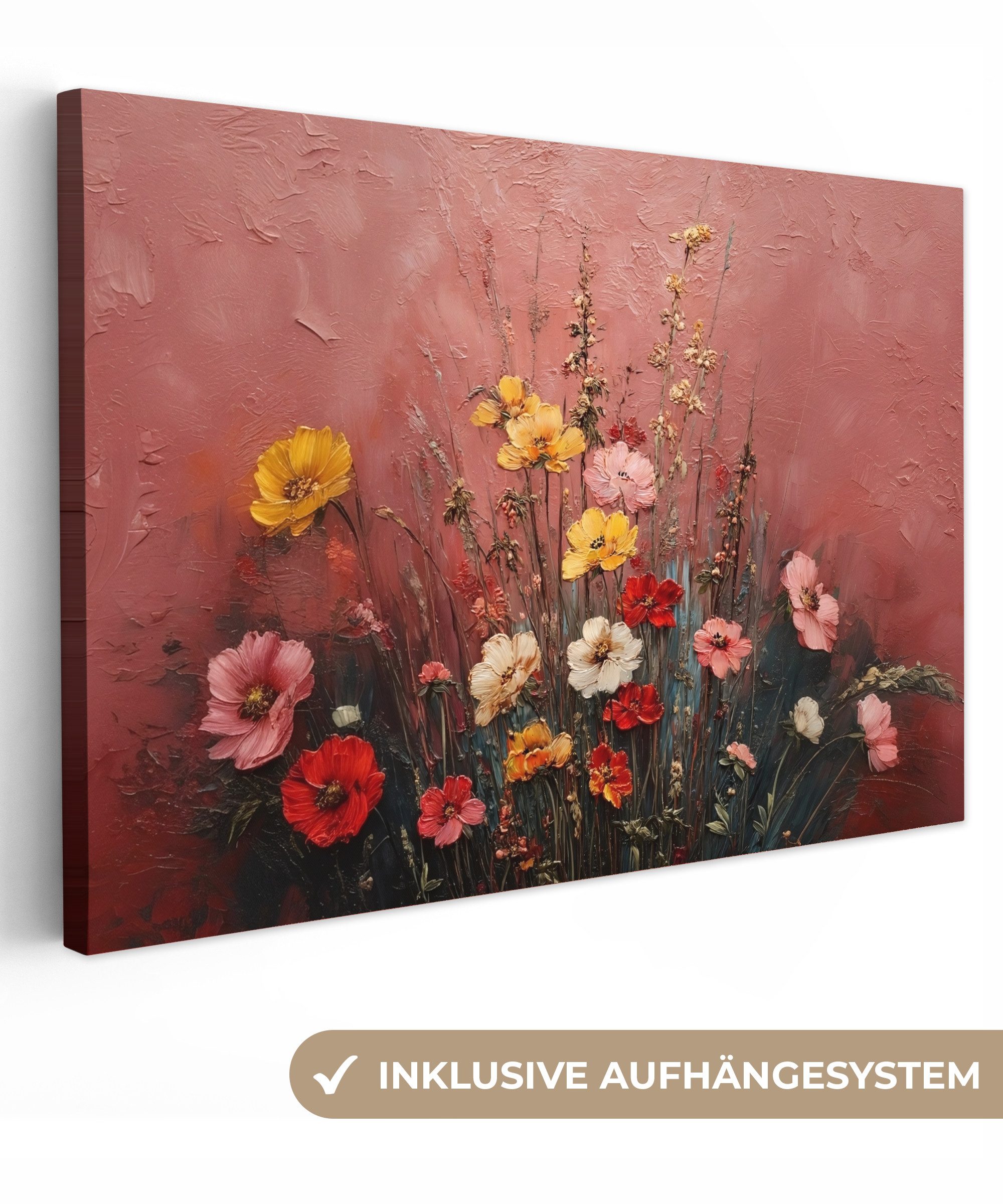 OneMillionCanvasses® Leinwandbild Blumenstrauß - Feine Details - Rosa, Foto günstig online kaufen
