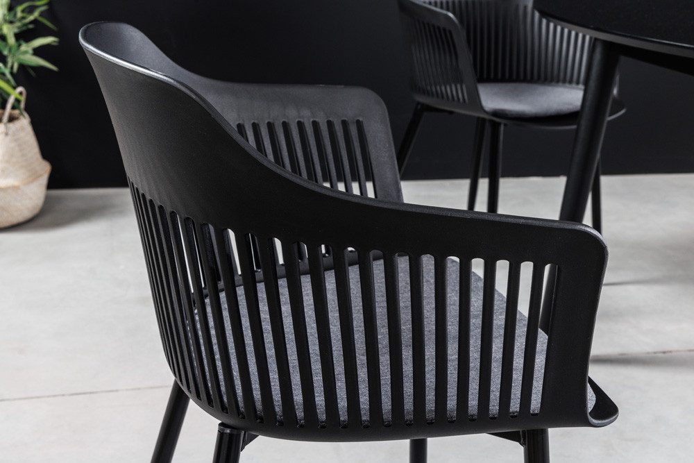 riess-ambiente Stuhl AIRE schwarz (Einzelartikel, 1 St), Esszimmer · Kunststoff · Metall · Outdoor · Balkon