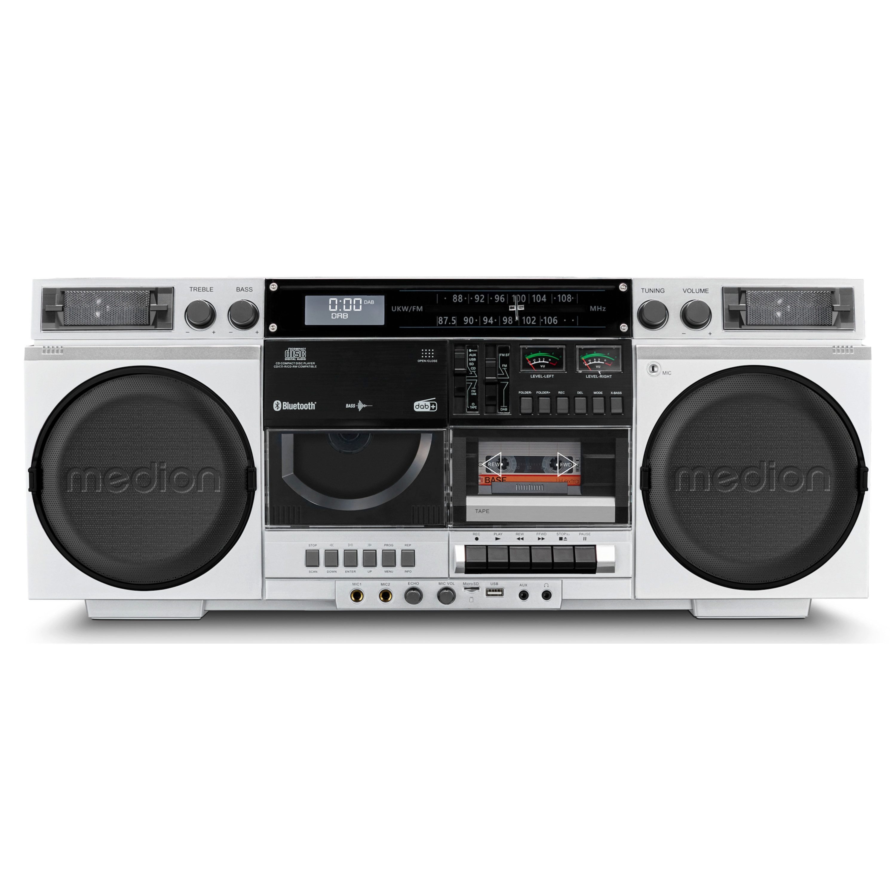 P66538 (MD 44538) Retro Ghettoblaster mit CD-Player & Radio