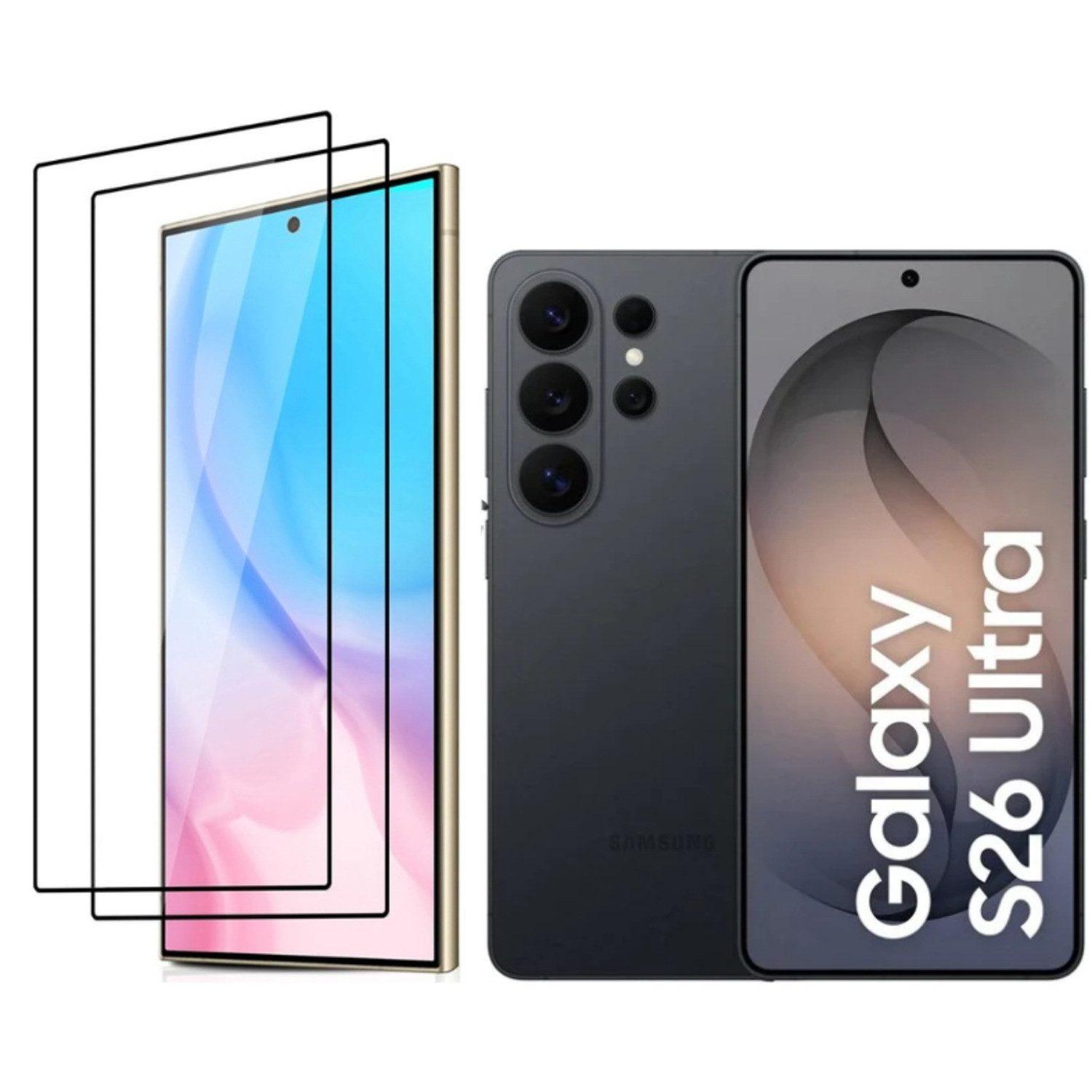 CLM-Tech Displayschutzglas 2X für Samsung Galaxy S26 Ultra, Panzerglas Folie - Blasenfreie Anbringung und kratzfest -, 2 Stück, Anti-Fingerabdruck