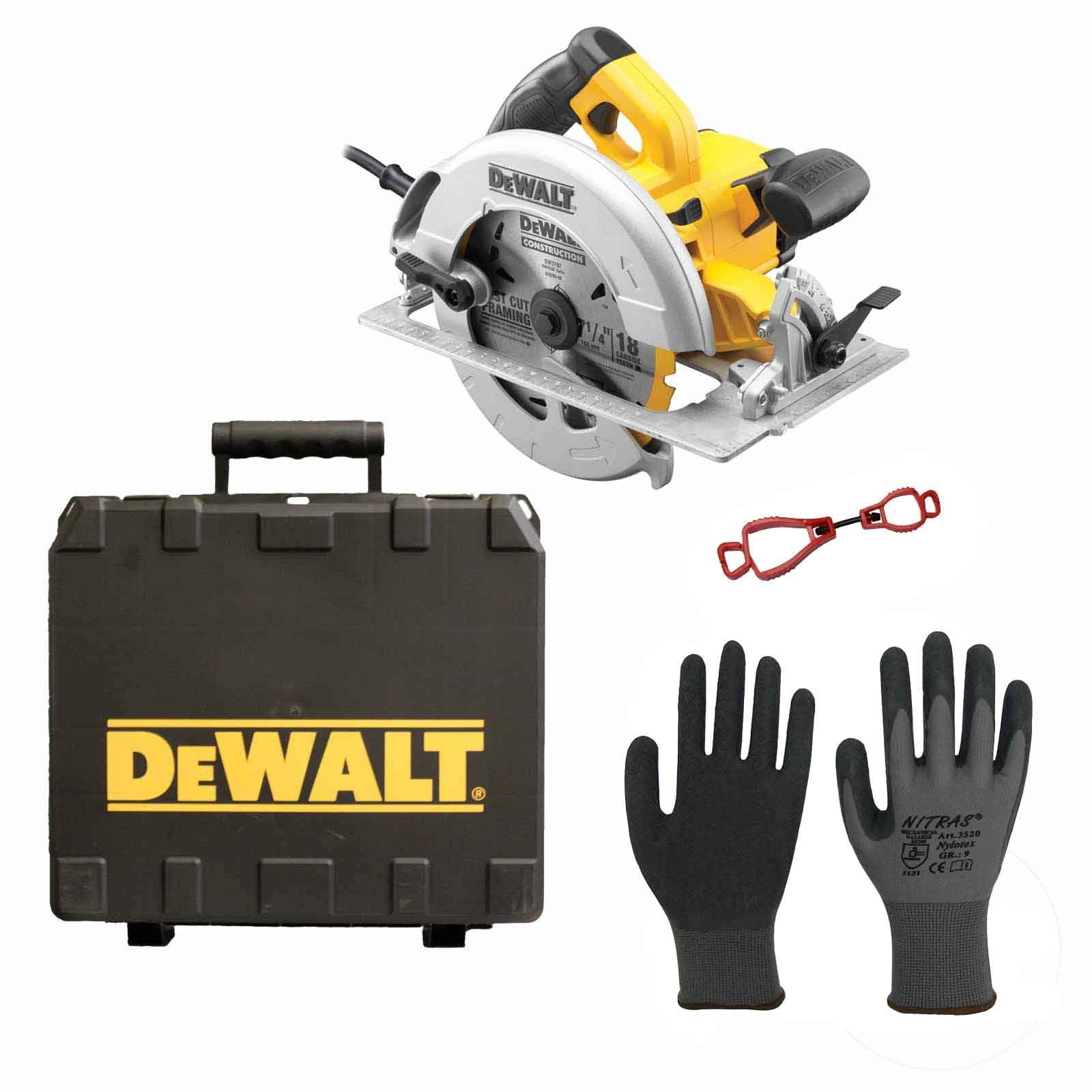 DeWalt Handschuhclip, 12x + Handkreissäge Handschuhe DWE575K-QS + 12x Set, DeWALT Arbeitshandschuhe inkl. inkl. 0-St., Handschuhclip Handkreissäge