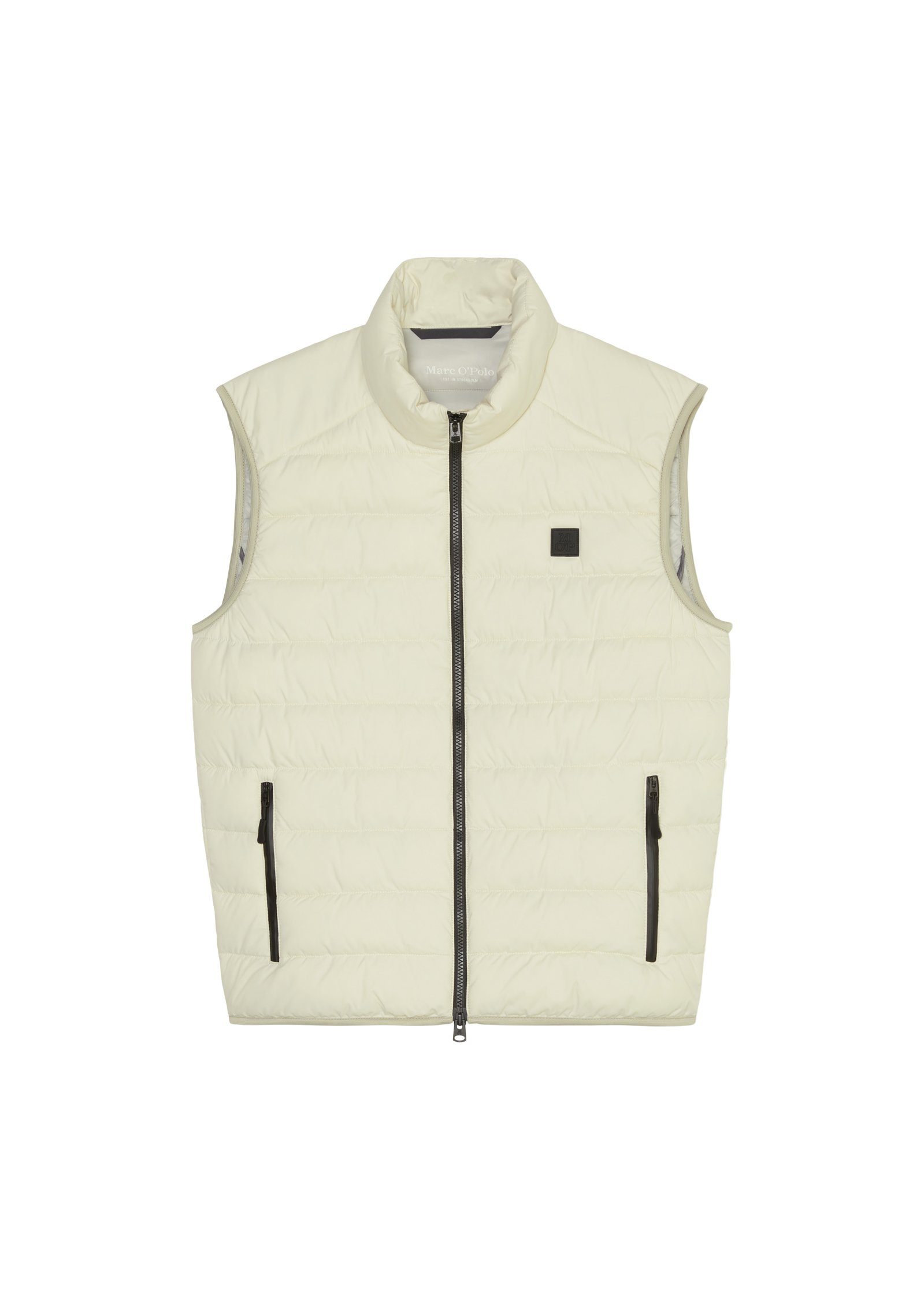 Marc O'Polo Steppweste Vest, sdnd, wasserabweisender linen stand-up Oberfläche collar white mit