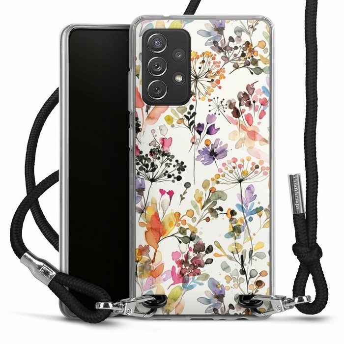 DeinDesign Handyhülle Blume Muster Pastell Wild Grasses Samsung Galaxy A72 Handykette Hülle mit Band Case zum Umhängen