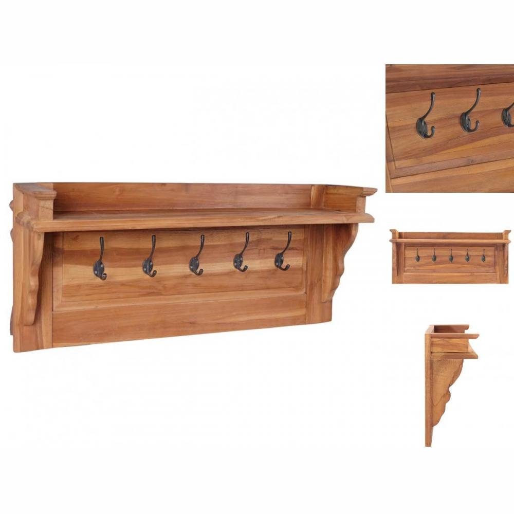 vidaXL Garderobe Wandgarderobe 80x16,5x35 cm Massivholz Teak. € 110,45