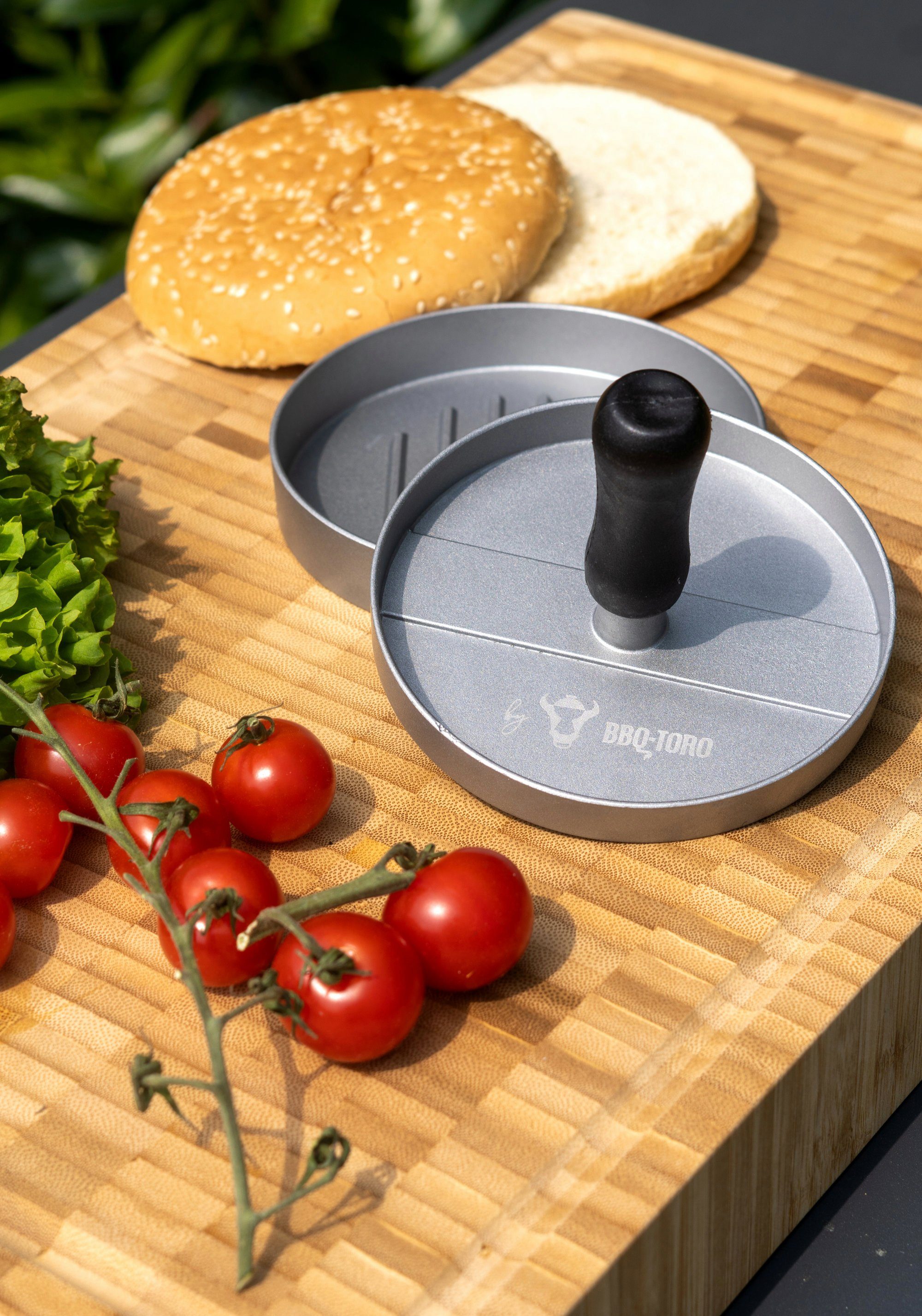 BBQ-Toro Burgerpresse Aluminium Burgerpresse, Ø 11,8 cm, Grau, Fleischformer (1 St), Aluminium