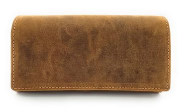 JOCKEY CLUB Geldbörse echt Leder Damen Portemonnaie mit RFID Schutz, rustikales vintage Vollbüffellleder