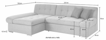 TRENDMANUFAKTUR Ecksofa Reggae II, L-Form, wahlweise mit Bettfunktion